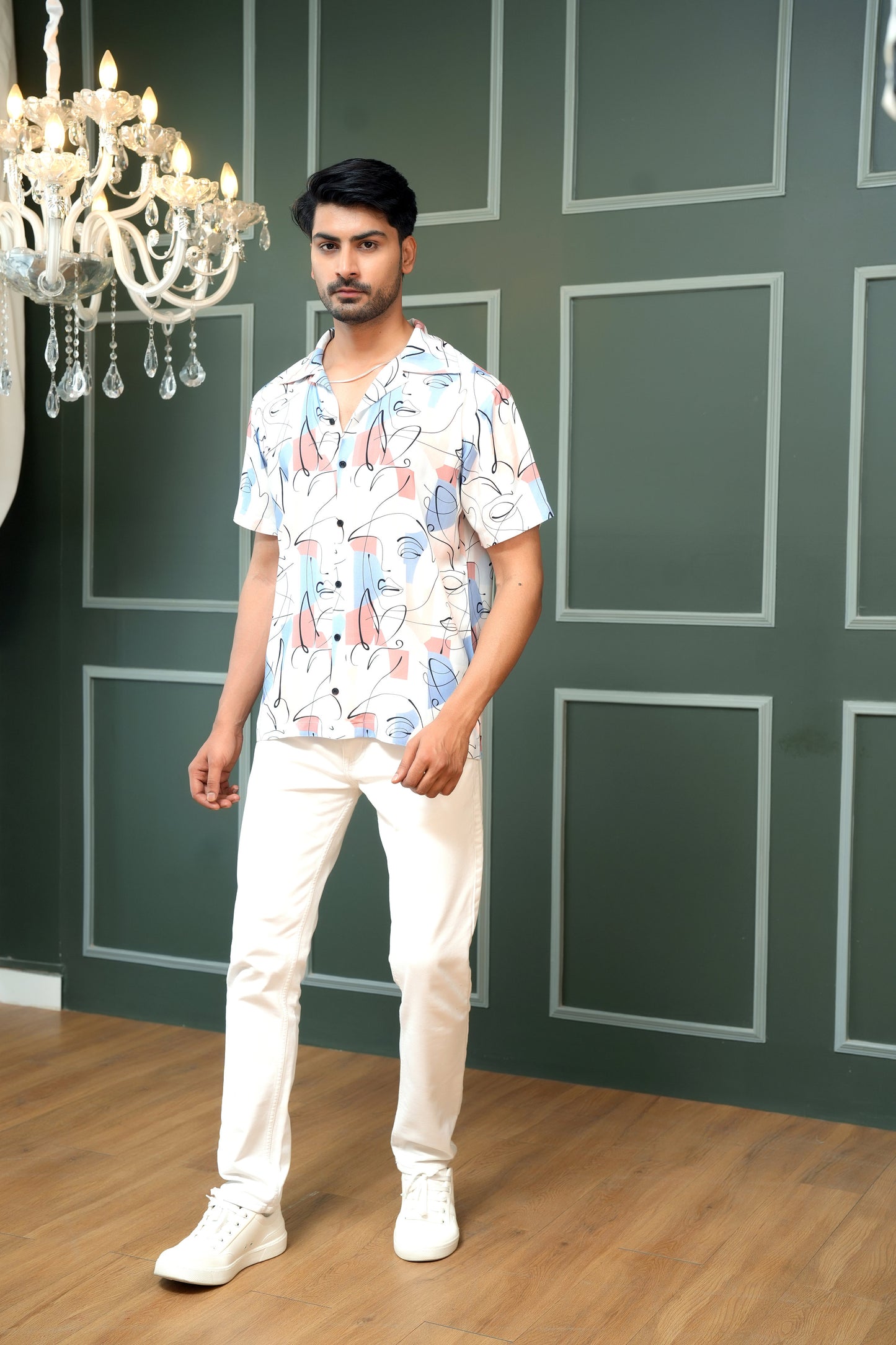 Men’s Short Sleeve Shirt – Cabana Collar Tropical Resort Shirt