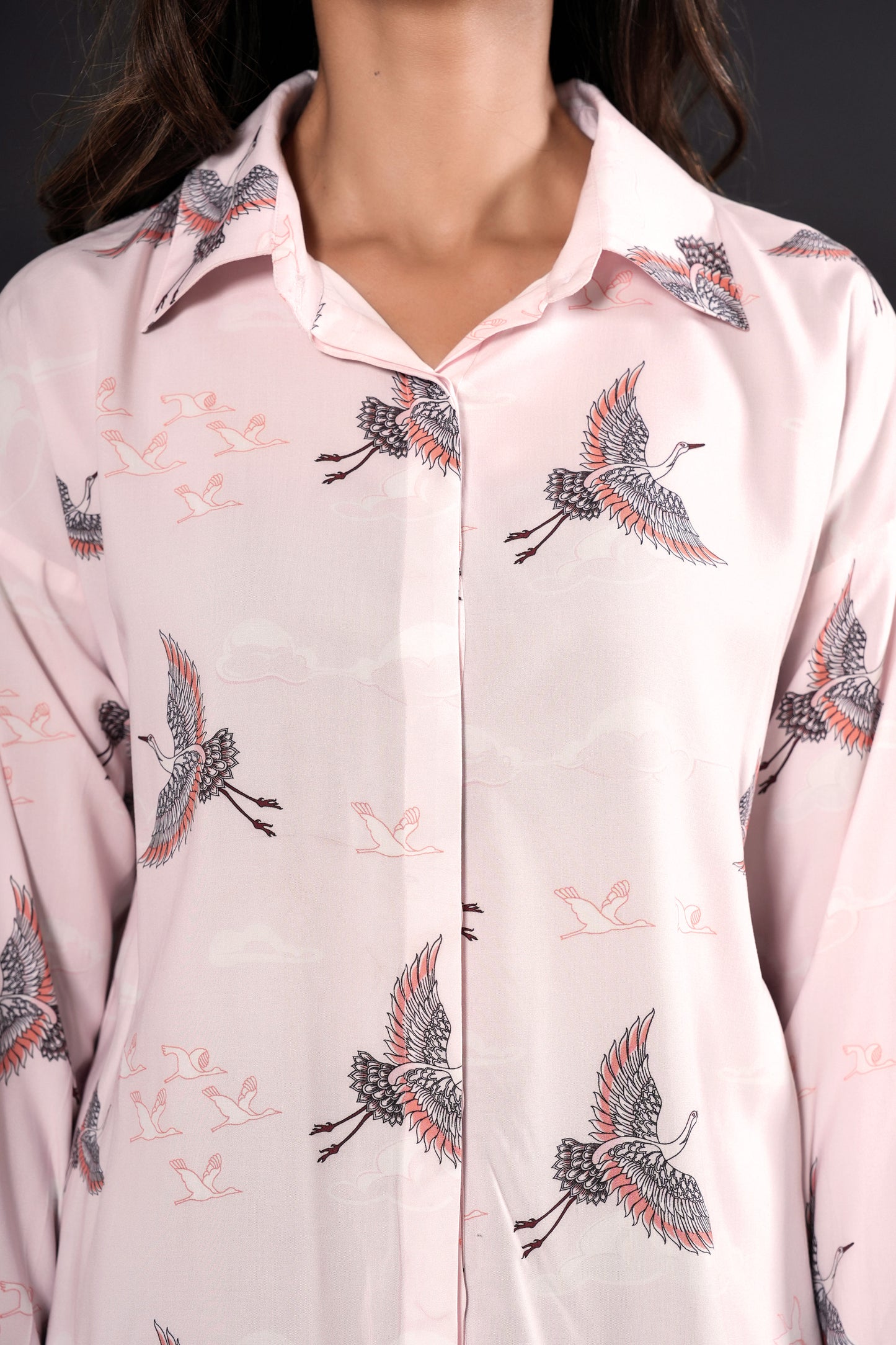 Women's Full Sleeve Shirt – Tropical Print Resort Wear
