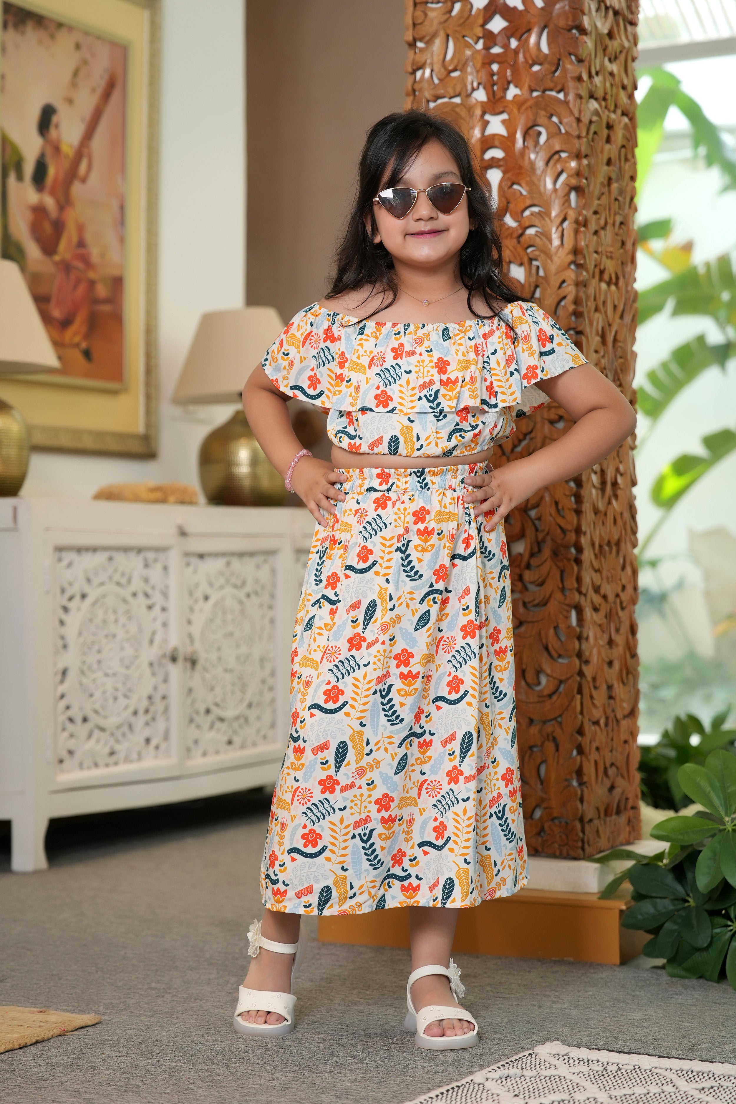 Girls Crop Top and Skirt Co Ord Set – Vacation Pool Party and Resort Holiday Outfit