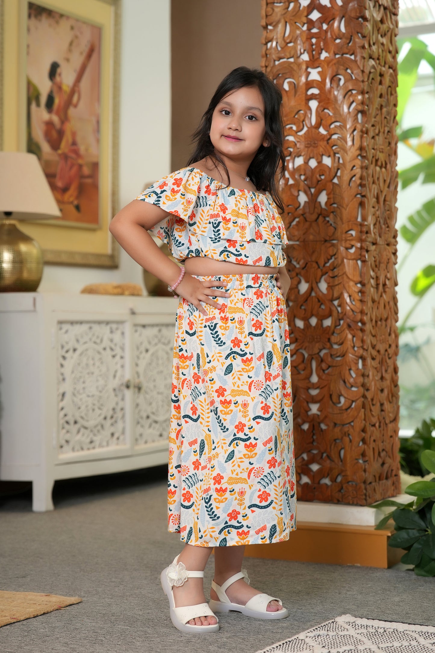 Girls Crop Top and Skirt Co Ord Set – Vacation Pool Party and Resort Holiday Outfit