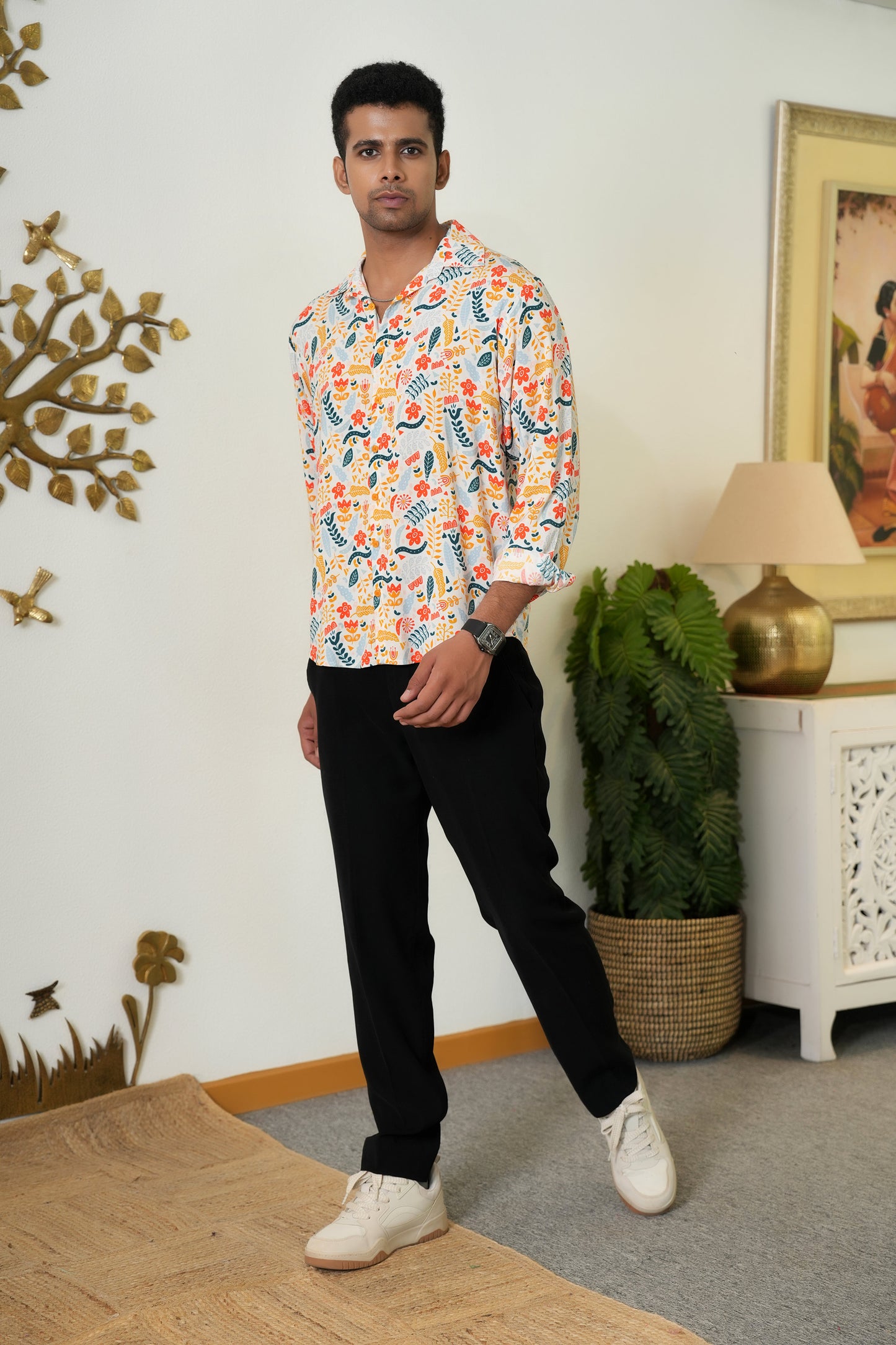Mens Full Sleeve Resort Shirt – Vacation Dinner Honeymoon Trip and Beach Party Wear