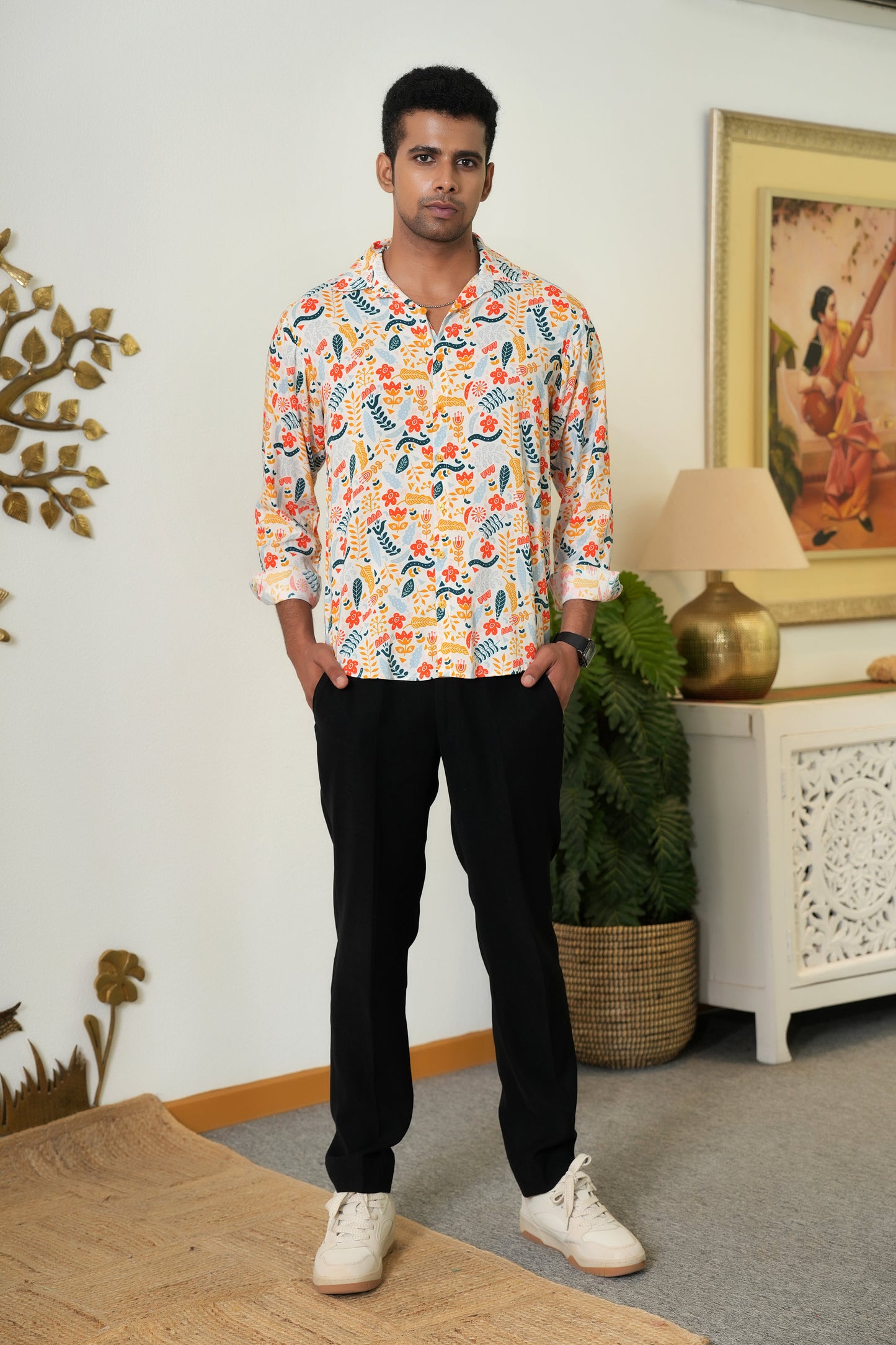 Mens Full Sleeve Resort Shirt – Vacation Dinner Honeymoon Trip and Beach Party Wear