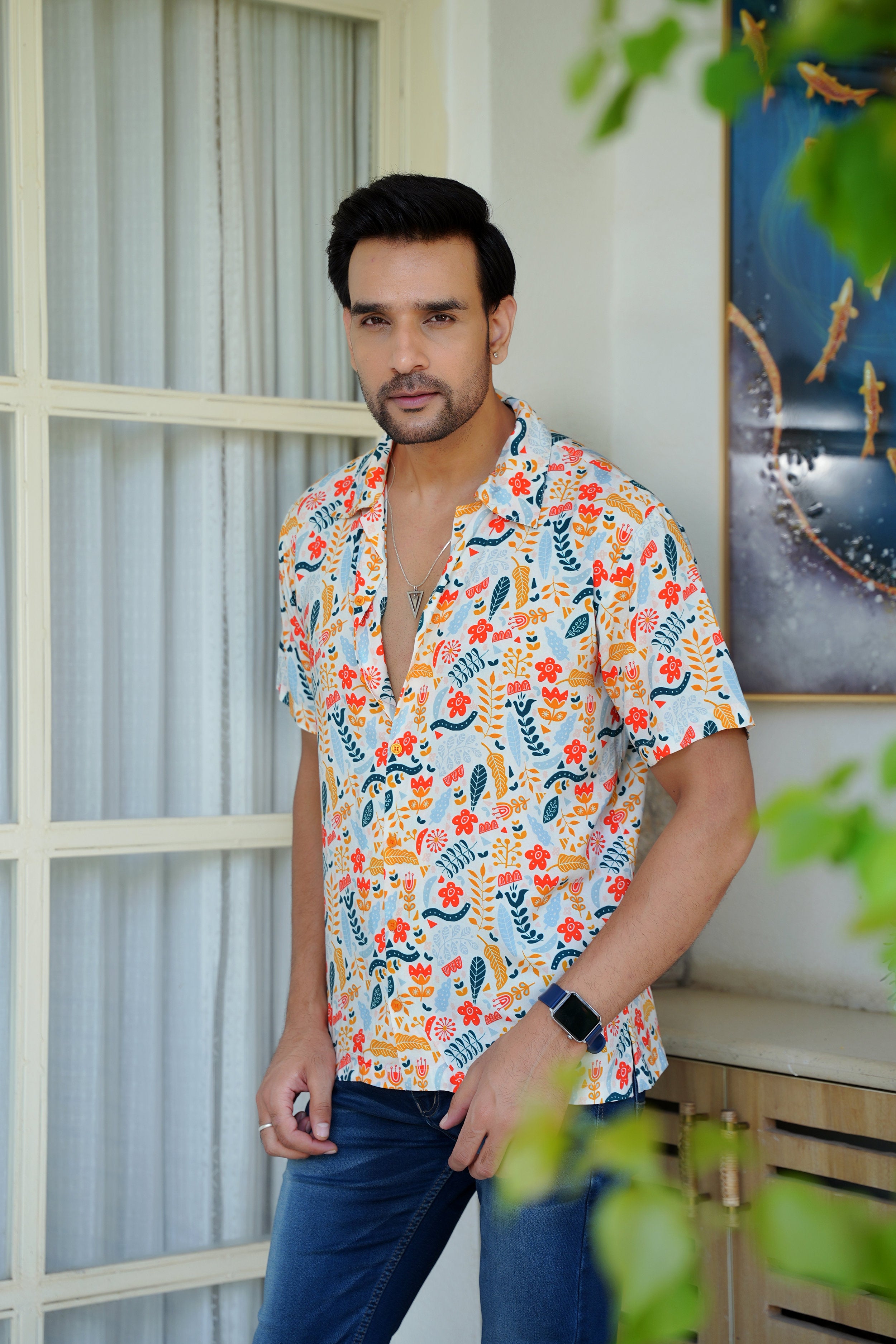 Mens Short Sleeve Beach Shirt – Pool Party Resort Holiday and Vacation Wear