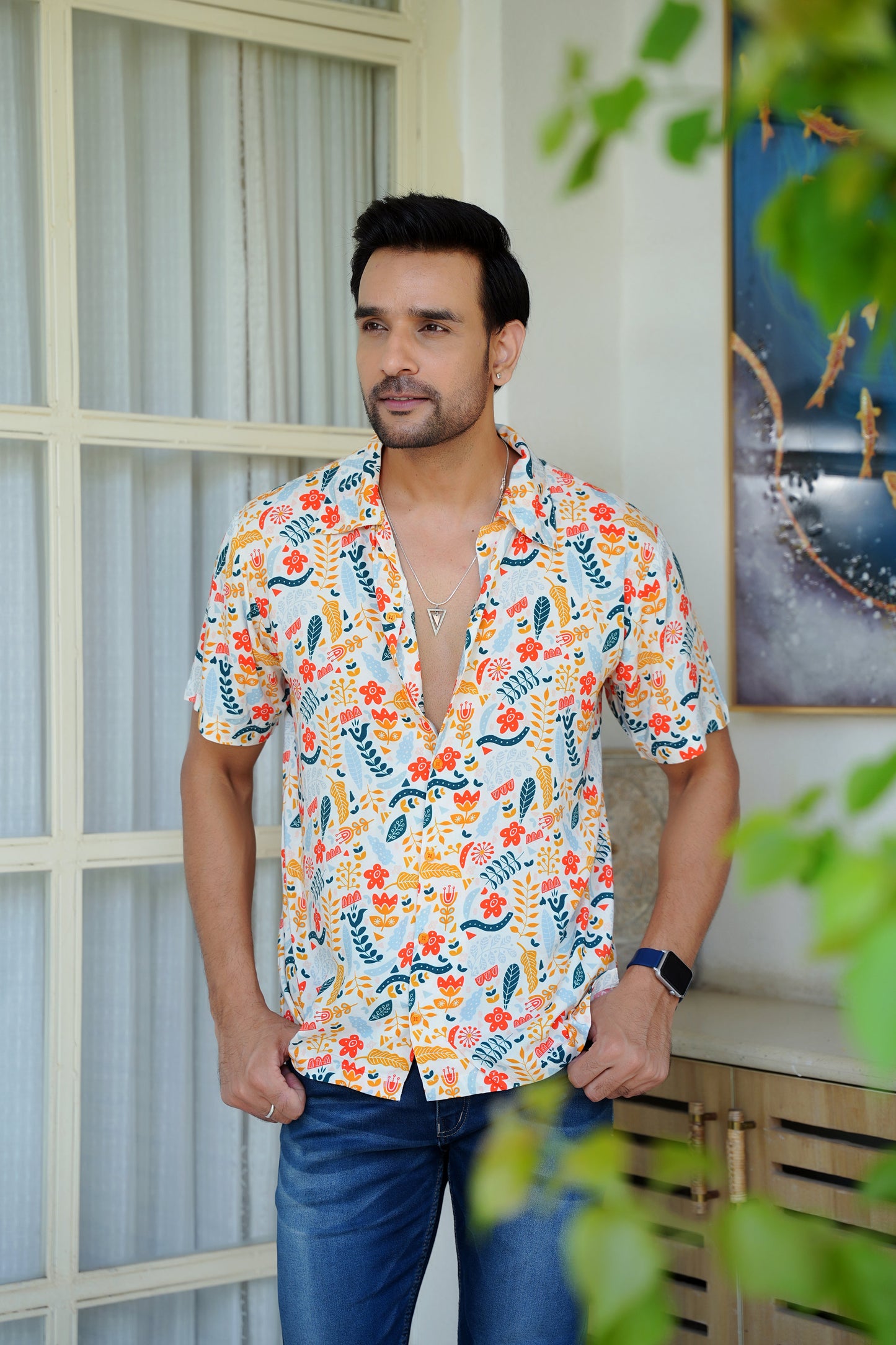 Mens Short Sleeve Beach Shirt – Pool Party Resort Holiday and Vacation Wear