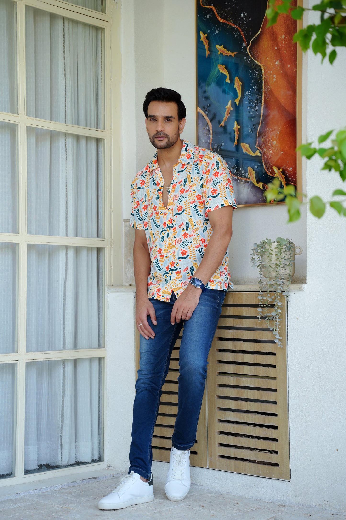 Mens Short Sleeve Beach Shirt – Pool Party Resort Holiday and Vacation Wear