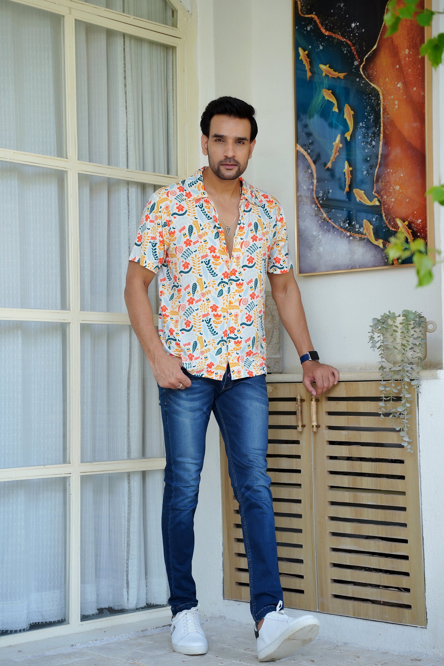 Mens Short Sleeve Beach Shirt – Pool Party Resort Holiday and Vacation Wear