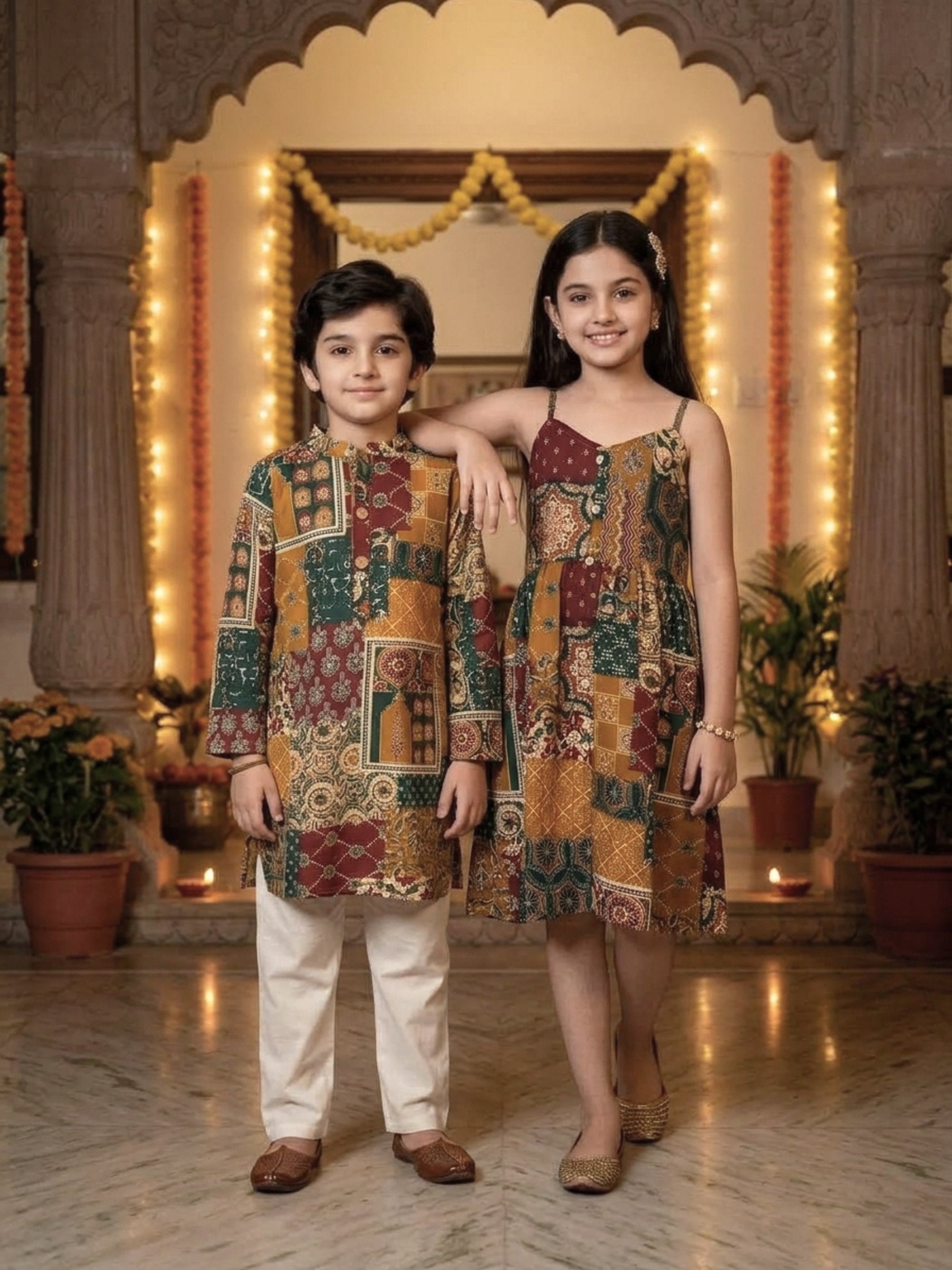 Brother & Sister Matching Set – Cotton Ethnic Wear