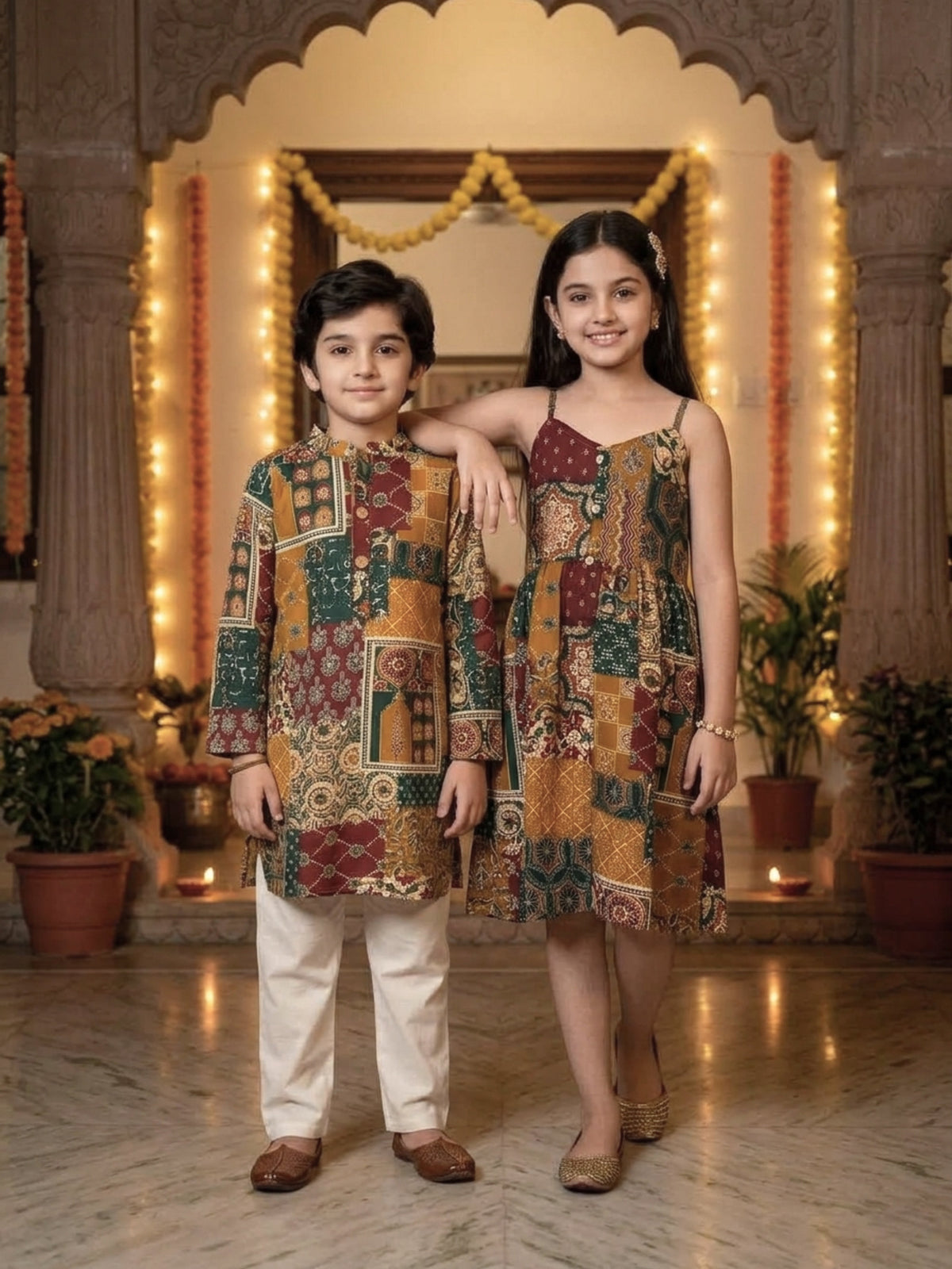 Brother & Sister Matching Set – Cotton Ethnic Wear