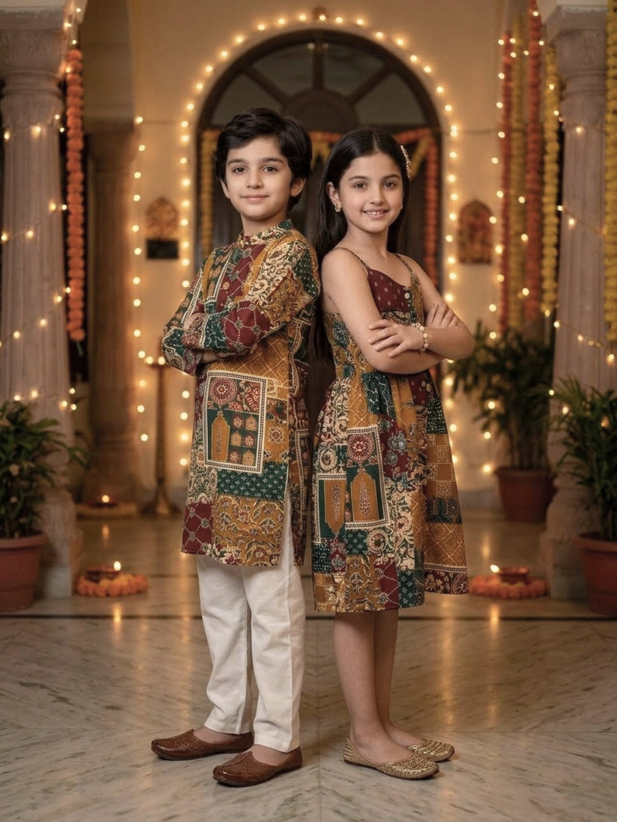 Brother & Sister Matching Set – Cotton Ethnic Wear