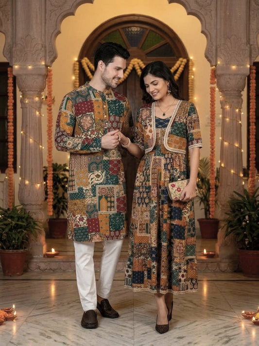 Couple Matching Ethnic Outfits – Cotton Festive Wear