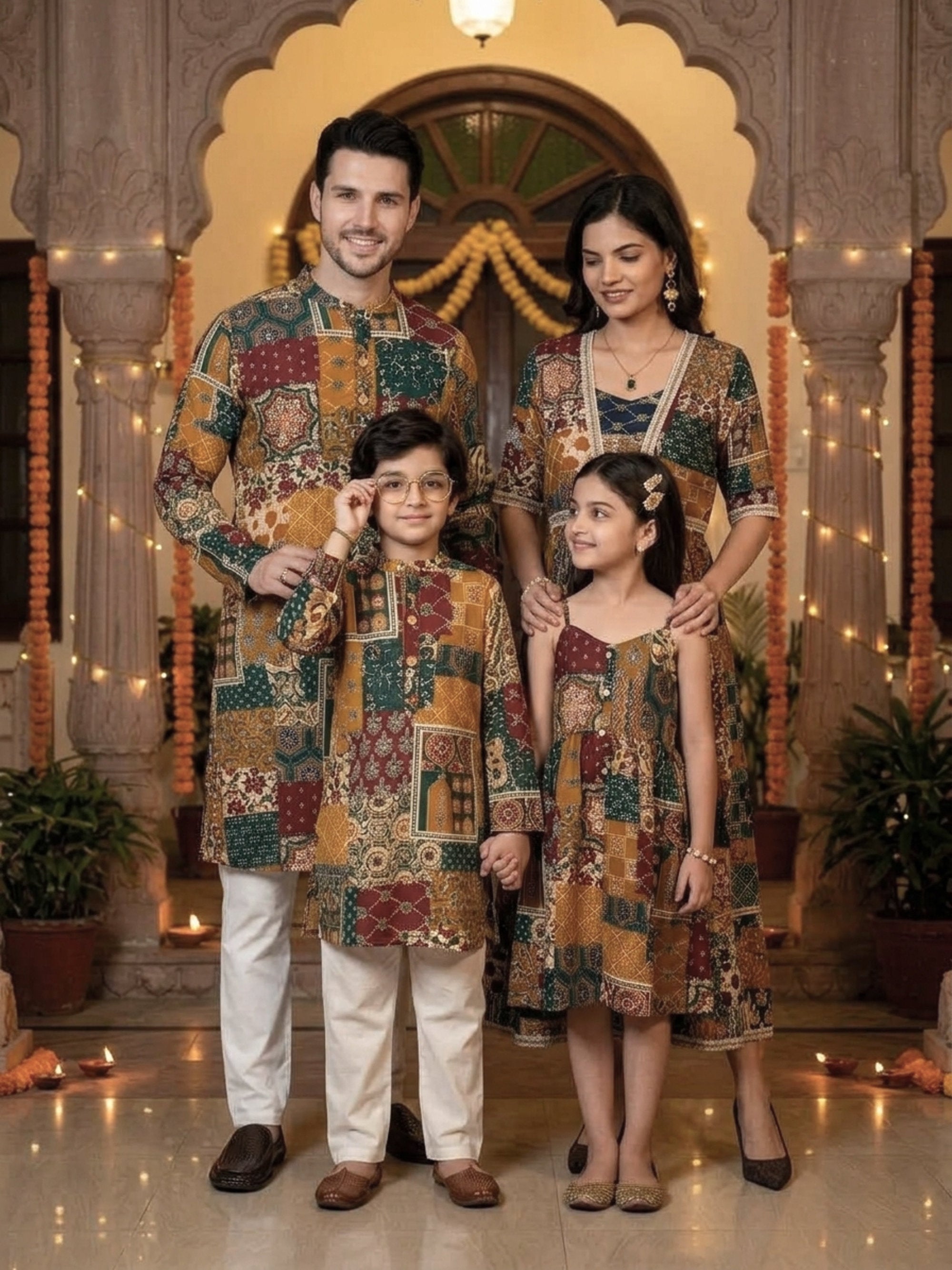 Family Matching Ethnic Outfits – 100% Cotton