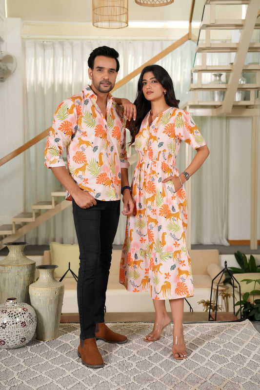 Couple Twinning Dresses – Matching Vacation Outfit for Honeymoon and Pool Party