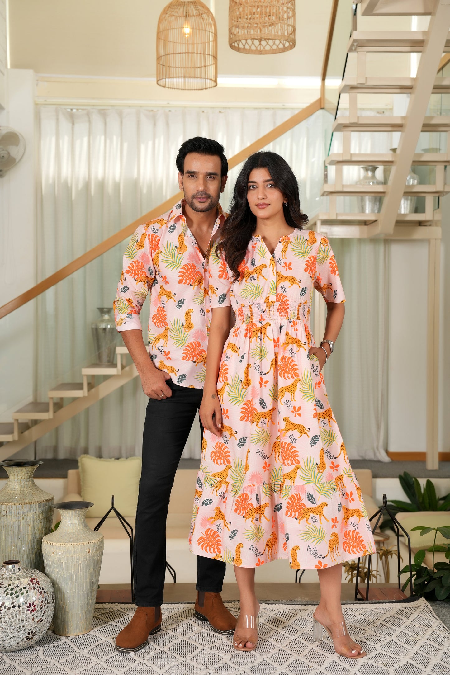 Couple Twinning Dresses – Matching Vacation Outfit for Honeymoon and Pool Party