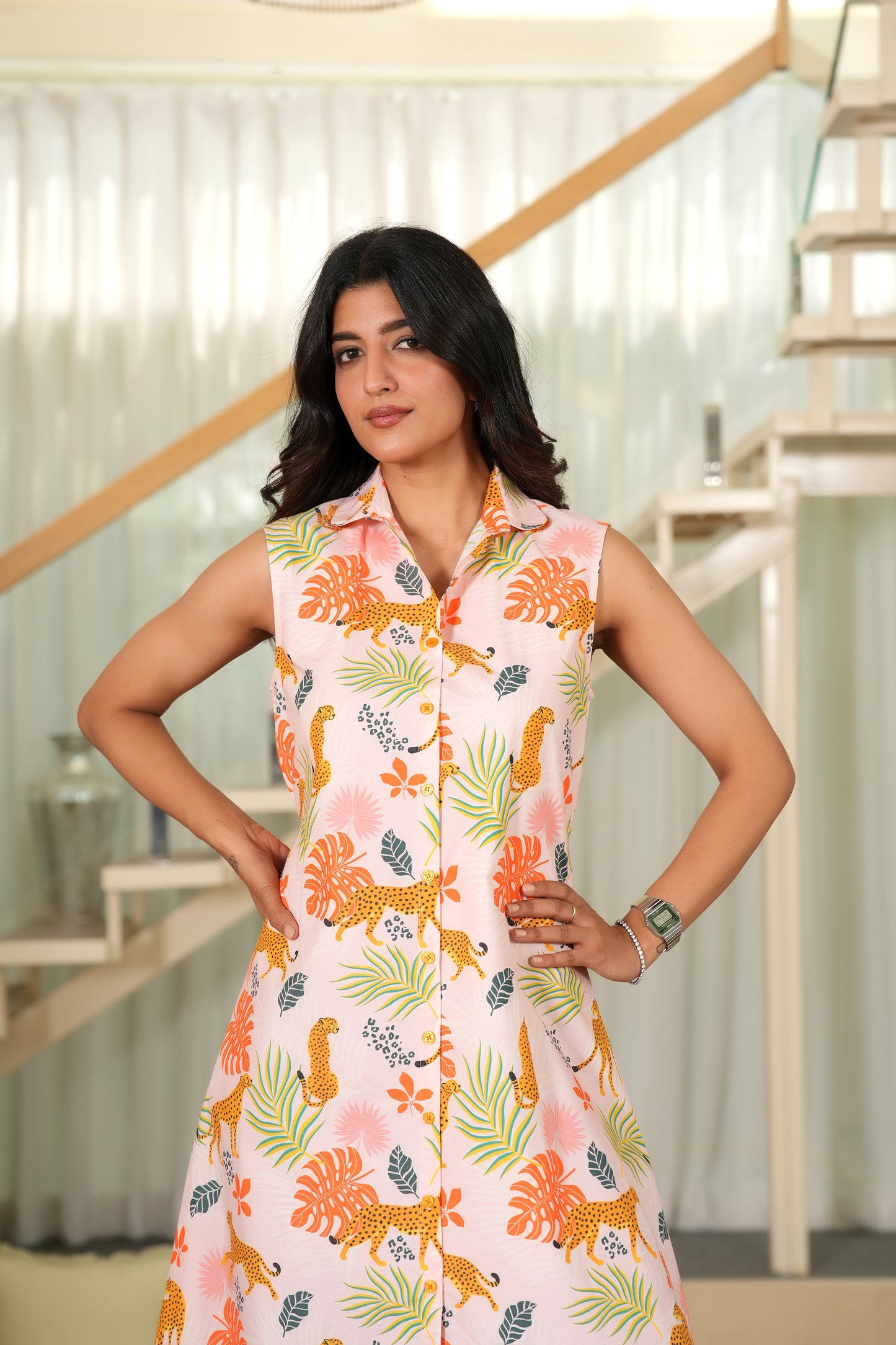 Women Sleeveless Midi Dress – Elegant Resort Wear for Honeymoon and Dinner