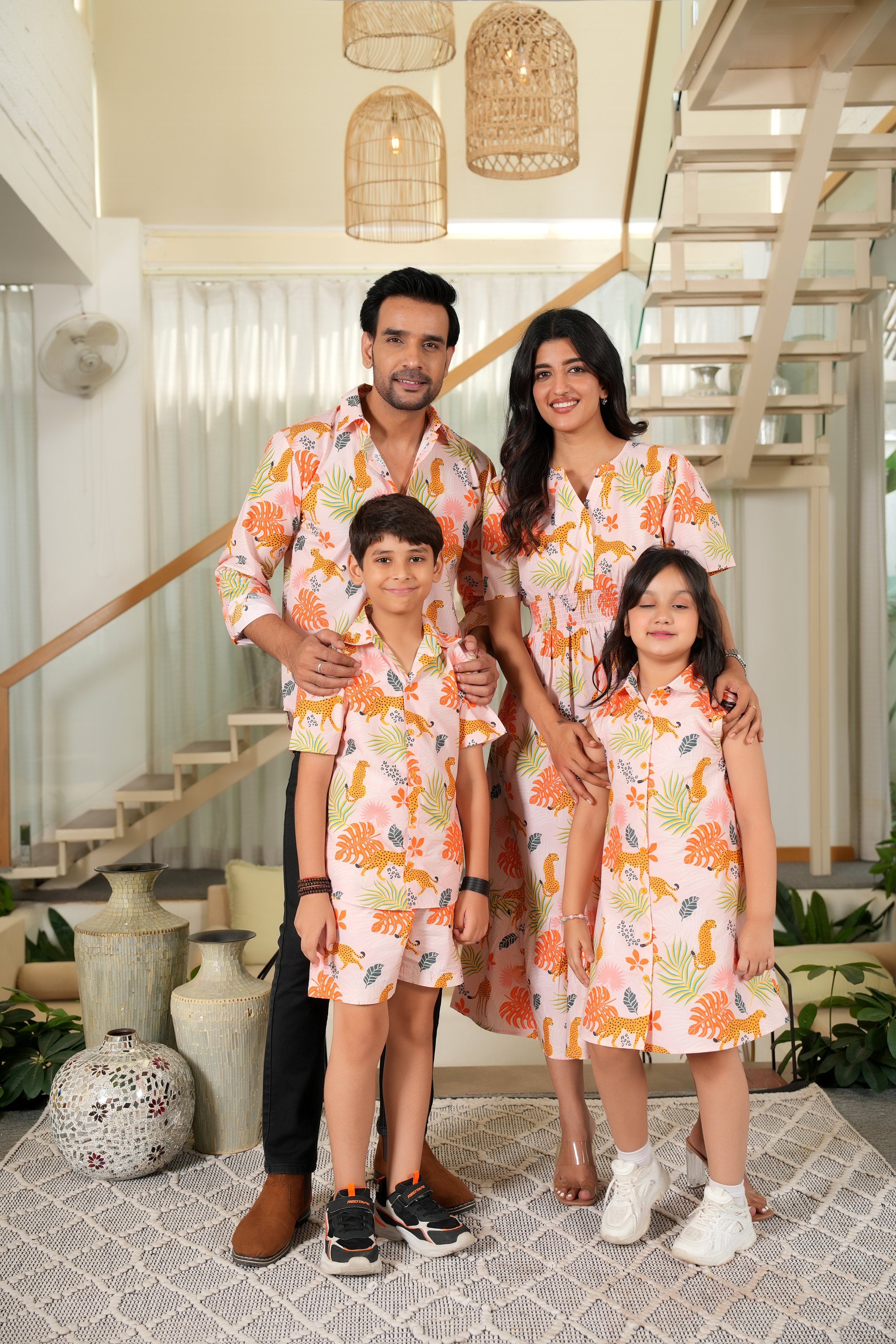 Family Matching Outfits – Tropical Vacation Combo for Beach and Birthday