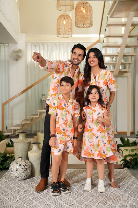 Family Matching Outfits – Tropical Vacation Combo for Beach and Birthday