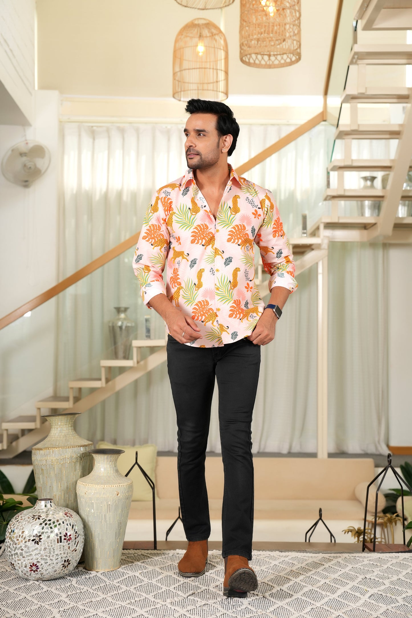 Men Full Sleeve Shirt – Romantic Resort Wear for Dinner Honeymoon and Vacation