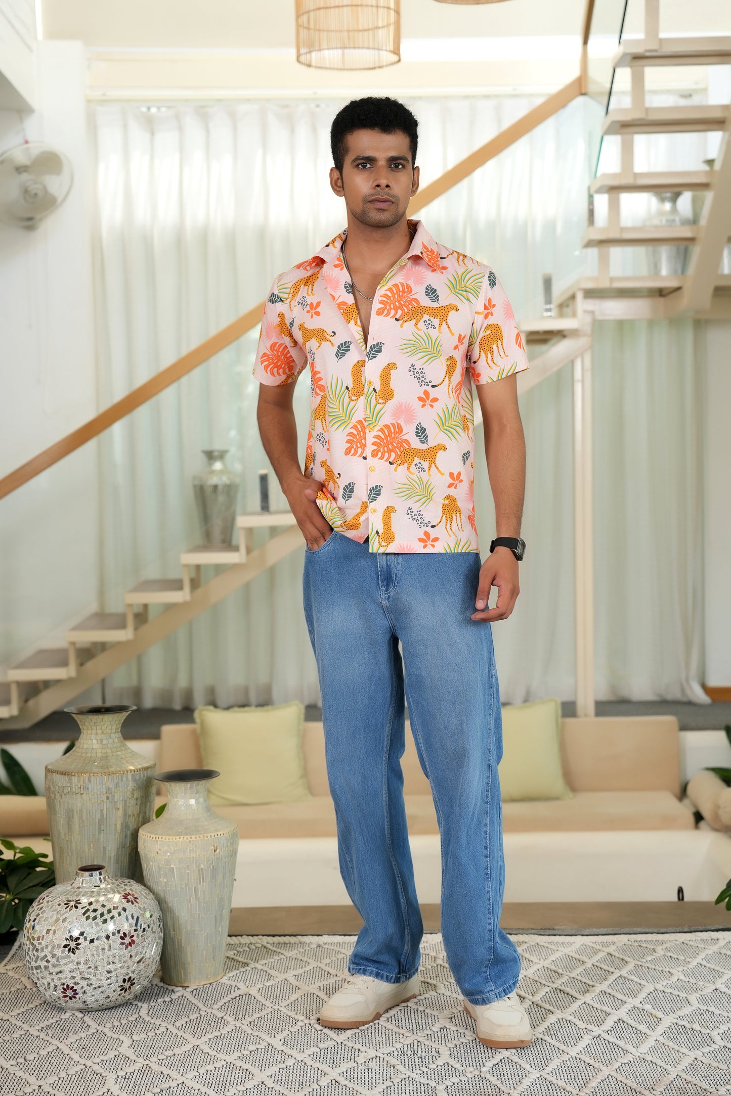 Men Short Sleeve Shirt – Casual Beach Resort Pool Party and Holiday Wear