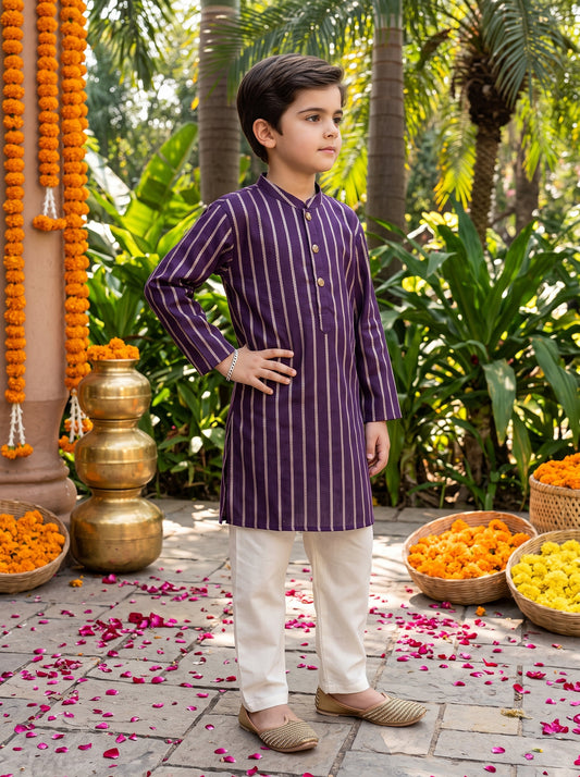 Boys Traditional Kurta Pajama Set – Cotton Festive Wear