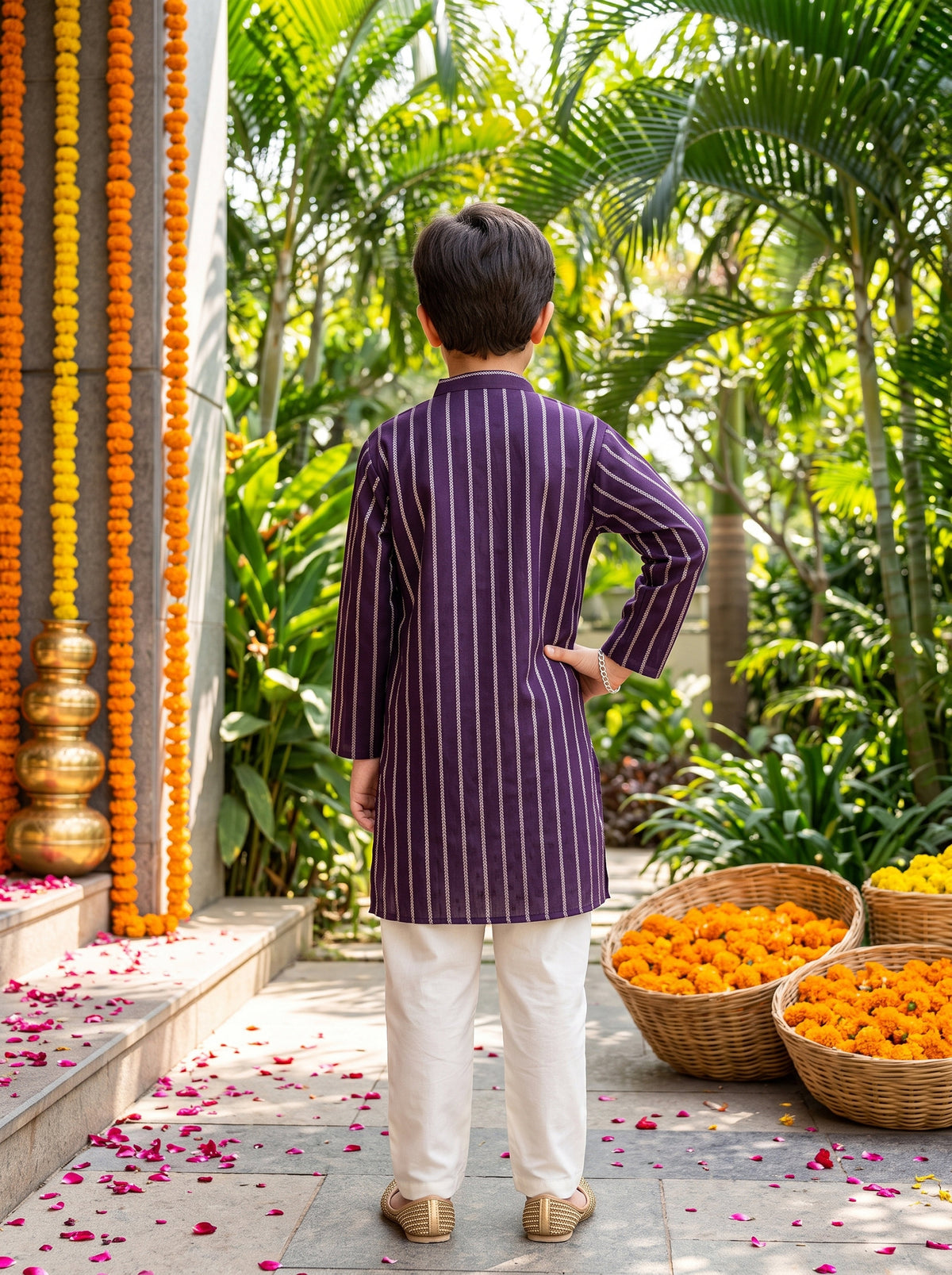 Boys Traditional Kurta Pajama Set – Cotton Festive Wear