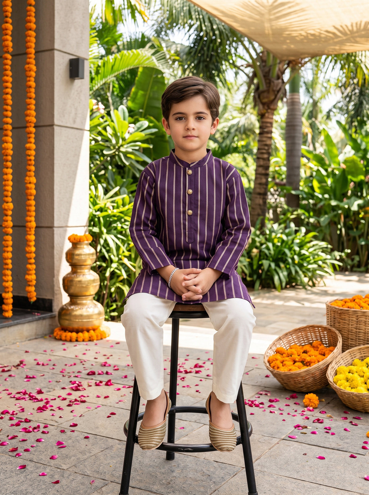 Boys Traditional Kurta Pajama Set – Cotton Festive Wear