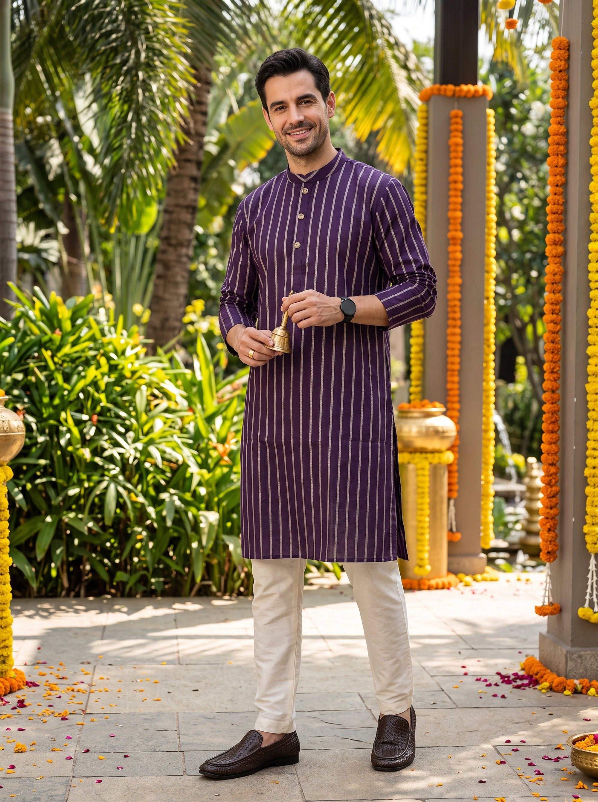 Men’s Ethnic Cotton Kurta – Wedding & Festive Style