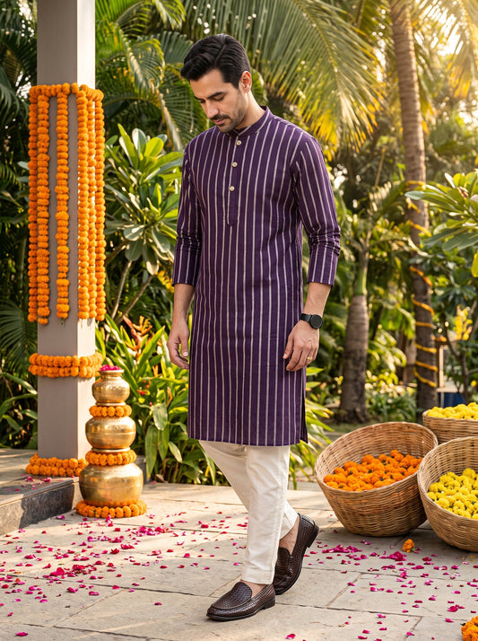 Men’s Ethnic Cotton Kurta – Wedding & Festive Style