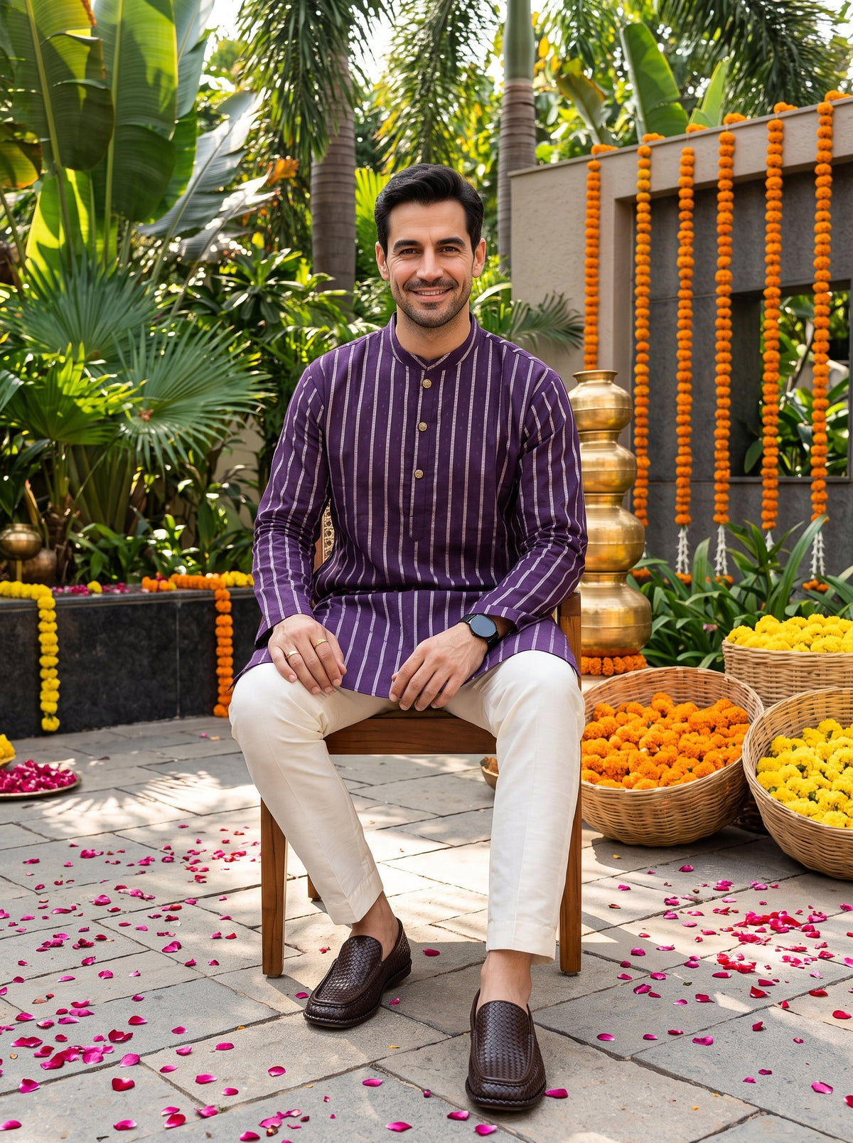 Men’s Ethnic Cotton Kurta – Wedding & Festive Style