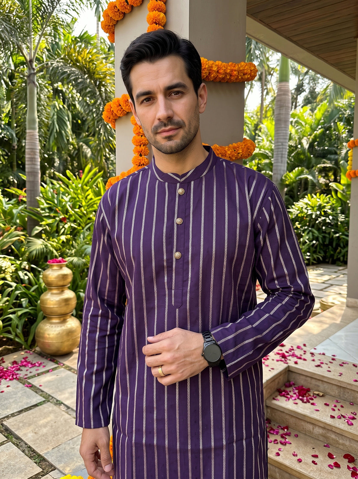 Men’s Ethnic Cotton Kurta – Wedding & Festive Style