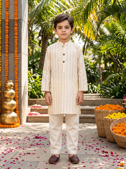 Boys Cotton Kurta Pajama Set – Wedding Occasion Wear