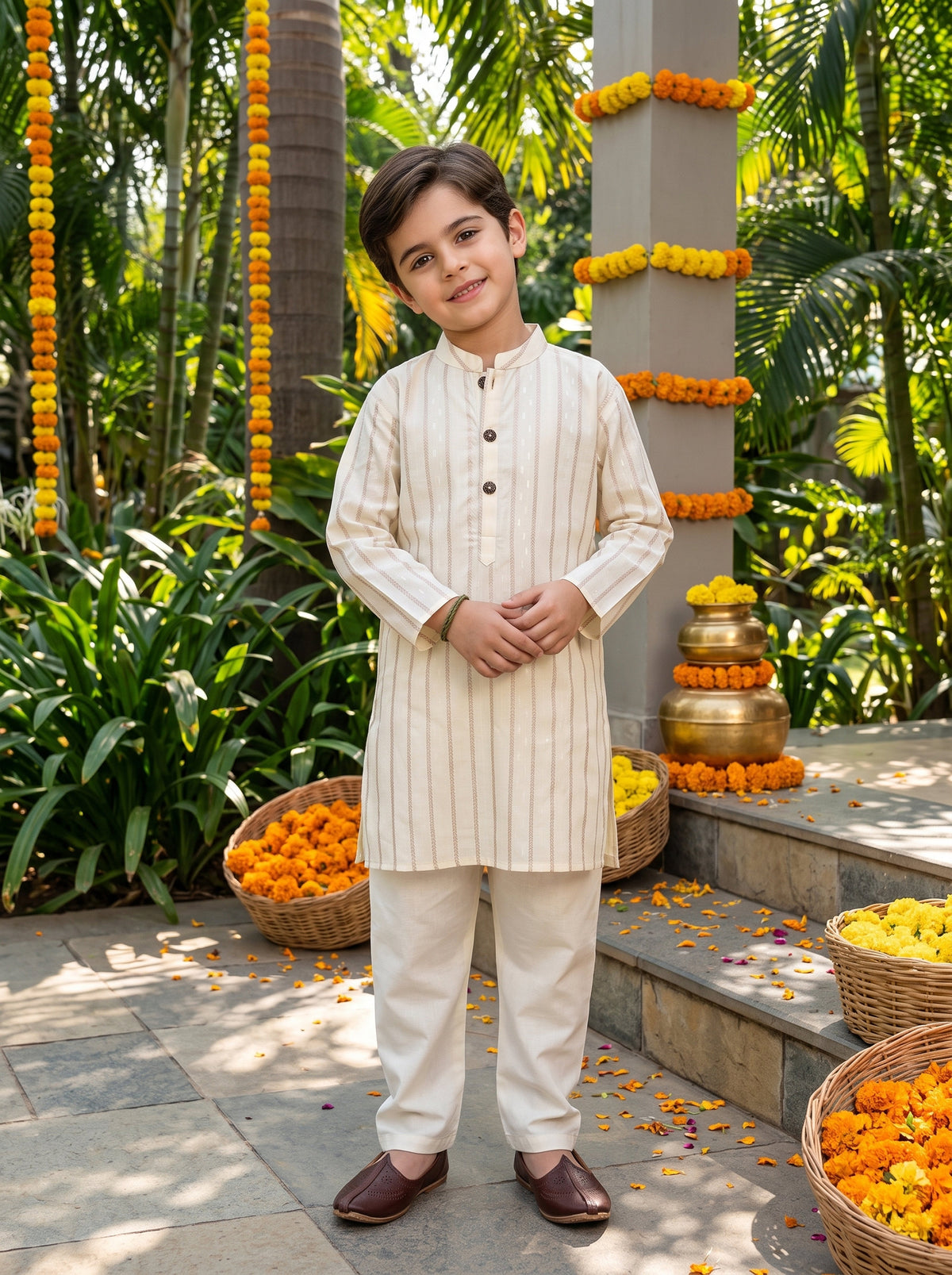 Boys Cotton Kurta Pajama Set – Wedding Occasion Wear