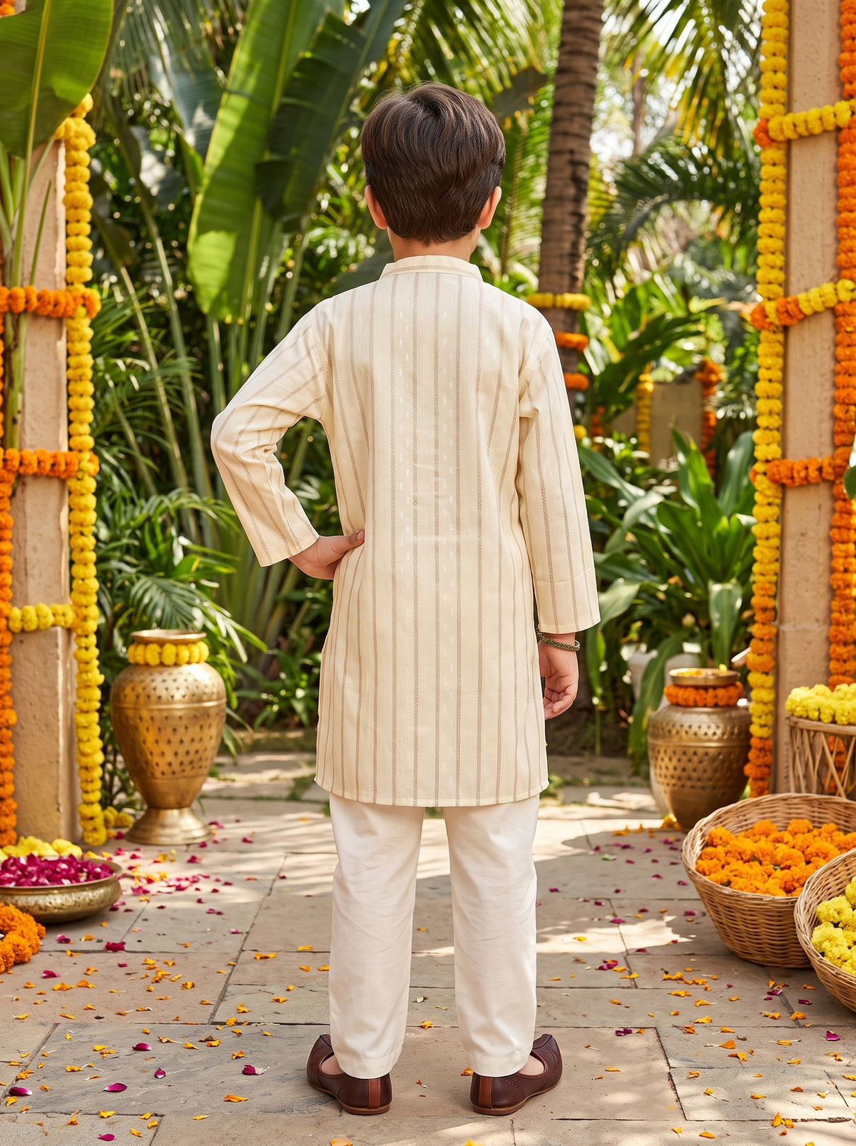 Boys Cotton Kurta Pajama Set – Wedding Occasion Wear