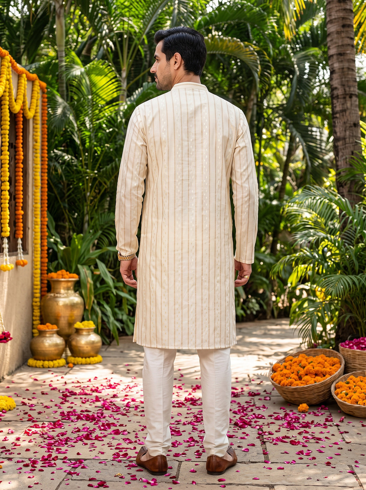 Men’s Traditional Cotton Kurta – Puja & Festival Wear