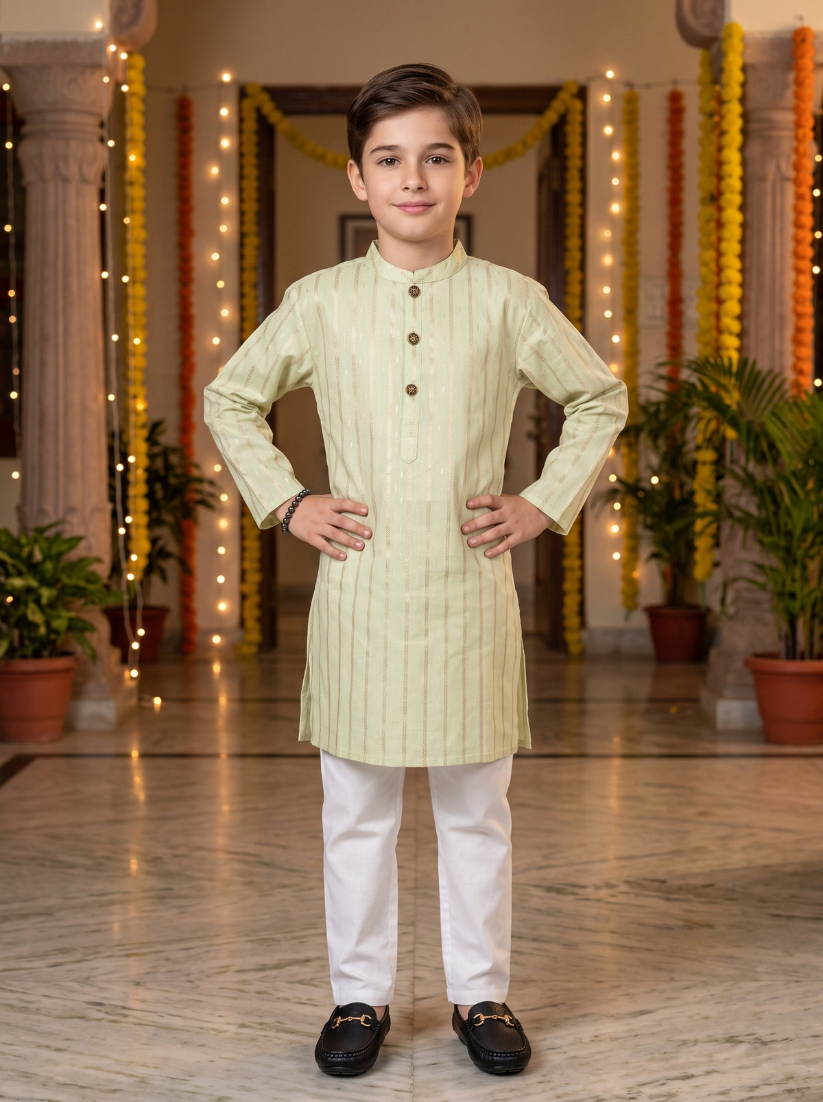 Boys Cotton Kurta Pajama – Indian Festive Wear
