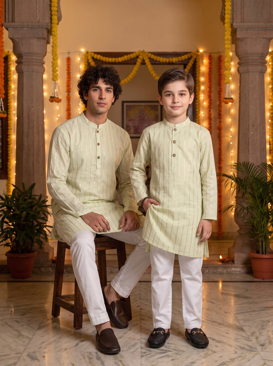 Father & Son Cotton Kurta Sets – Family Twinning Wear