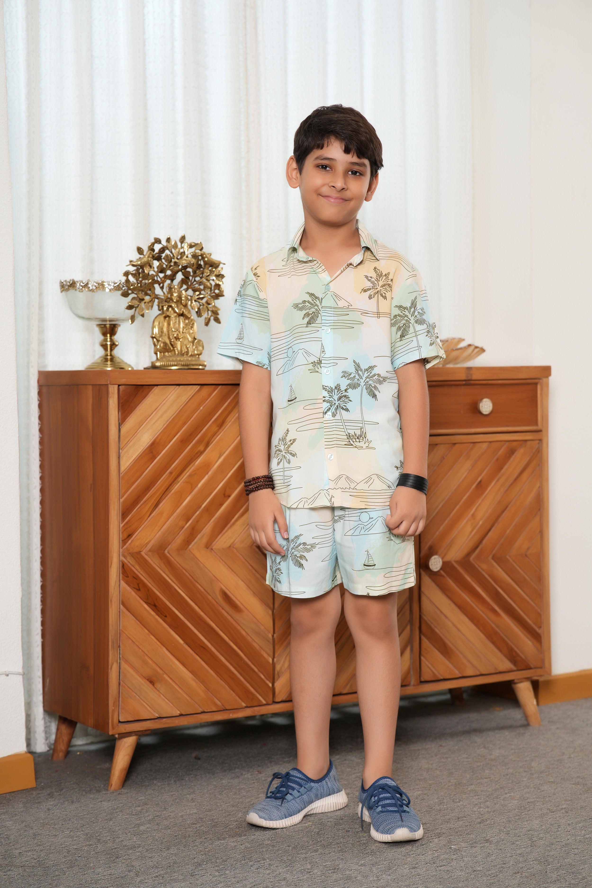 Boy’s Island Retreat Co-Ord Set – Fun Shirt & Shorts for Vacation Adventures