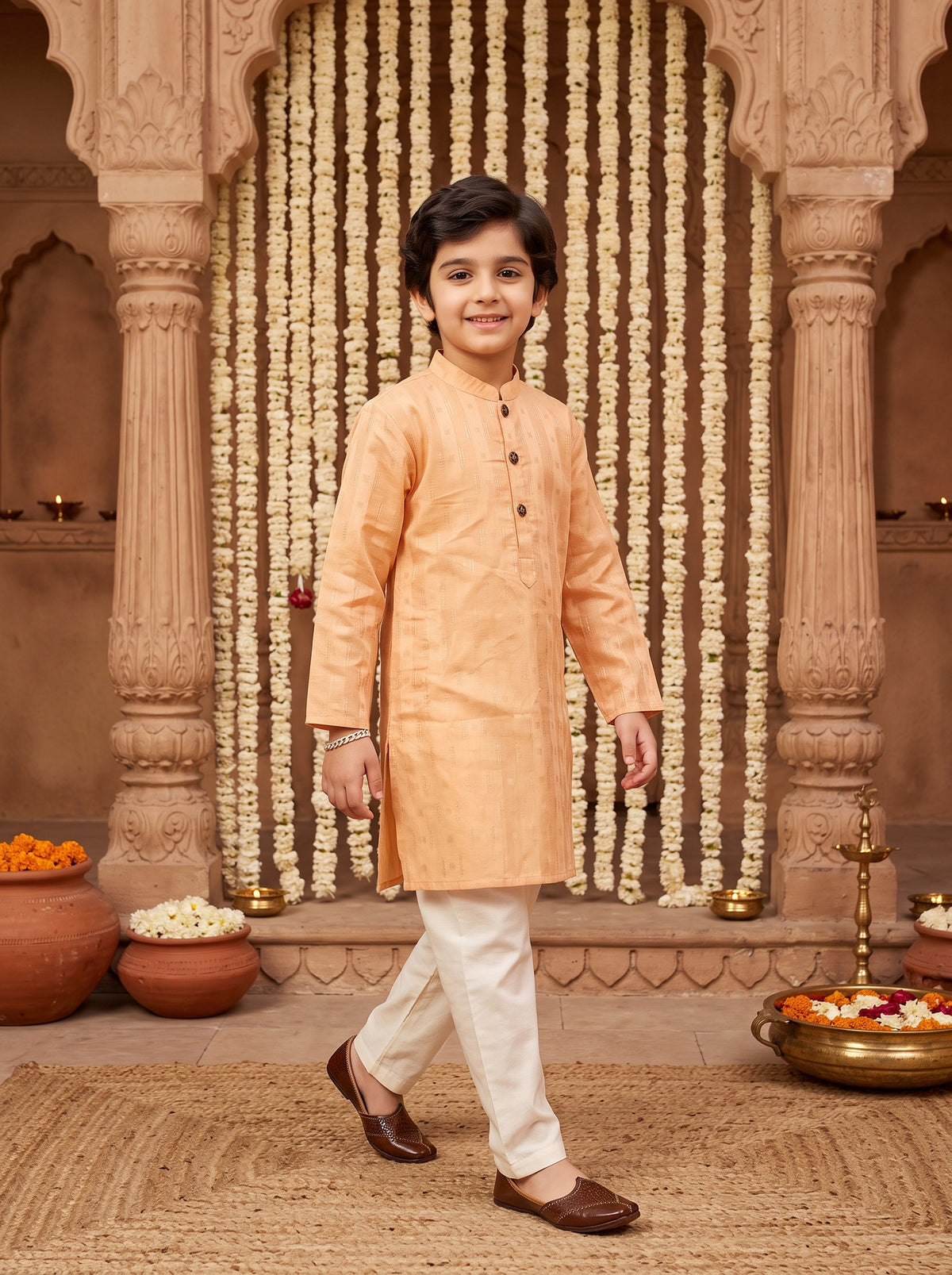 Boys Wedding Kurta Pajama Set – Traditional Cotton Wear