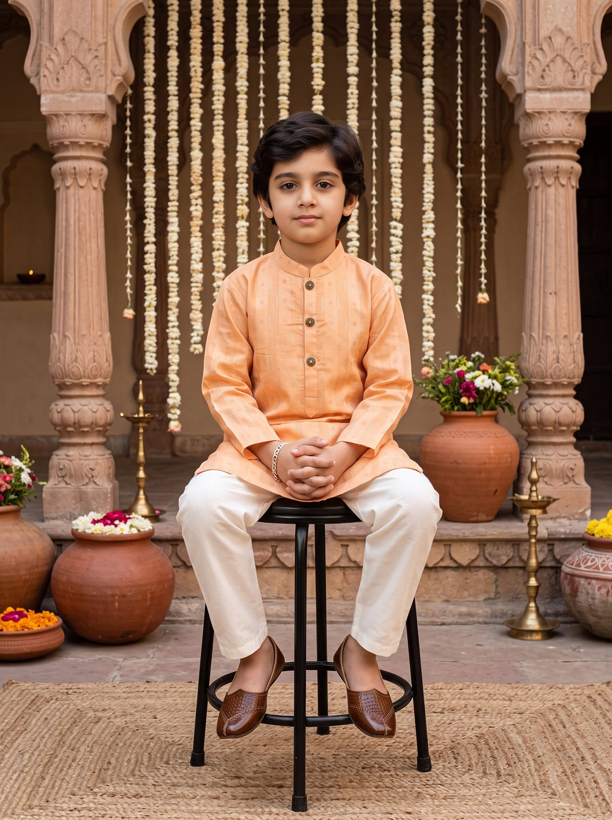 Boys Wedding Kurta Pajama Set – Traditional Cotton Wear