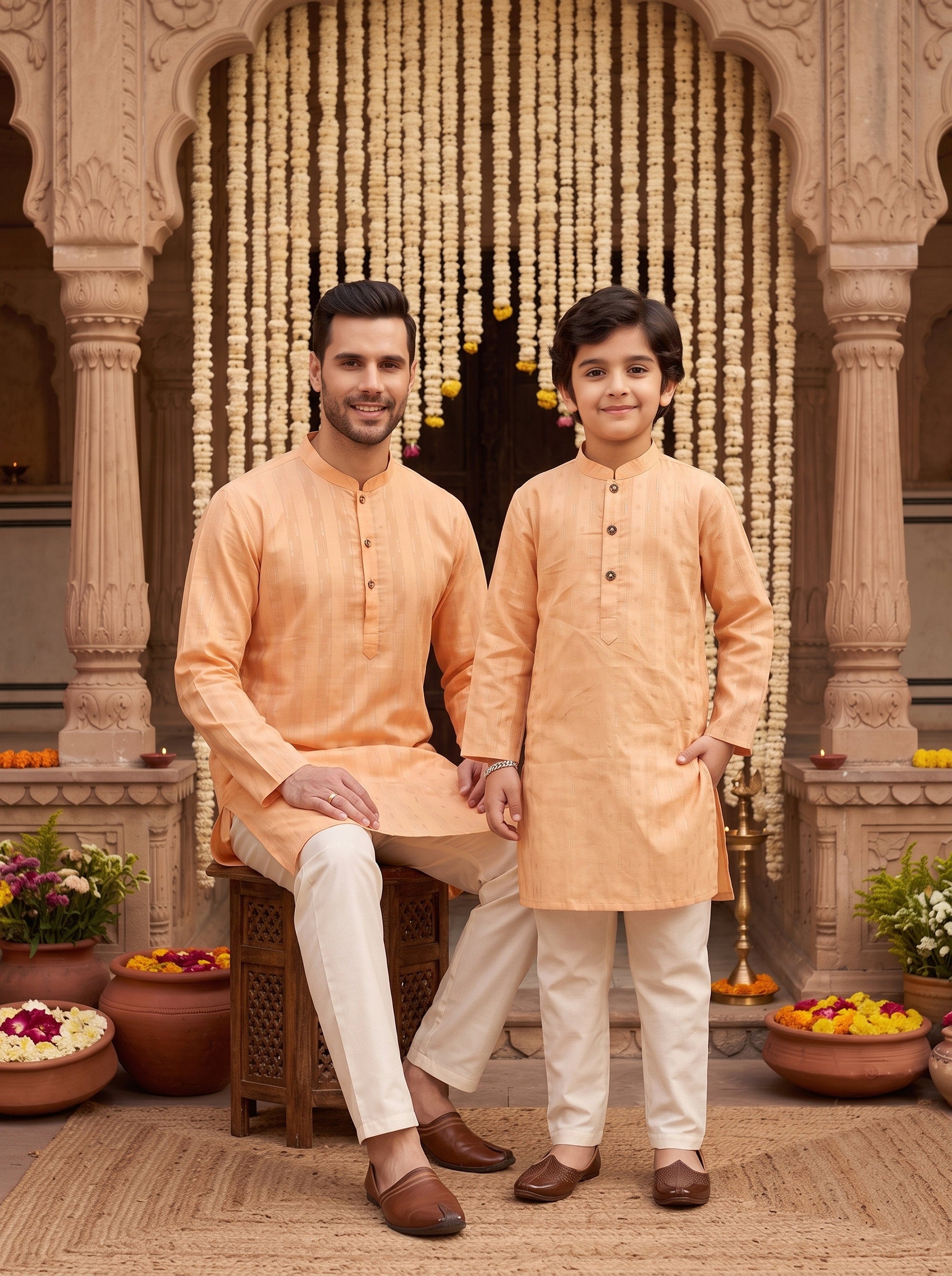 Father & Son Matching Cotton Outfits – Ethnic Wear