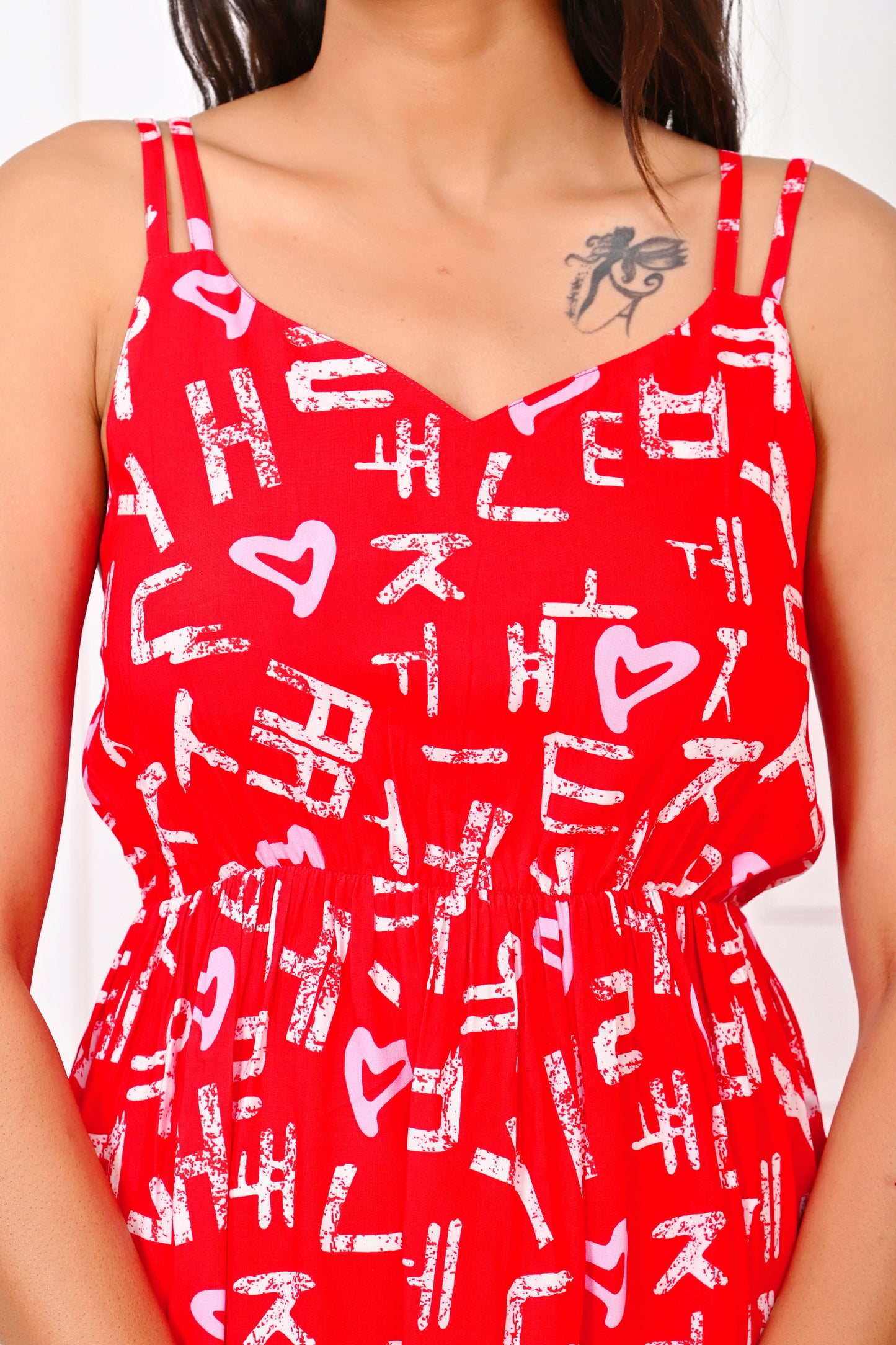 Girl’s Sleeveless Love Script Midi Dress – Cute Valentine Outfit