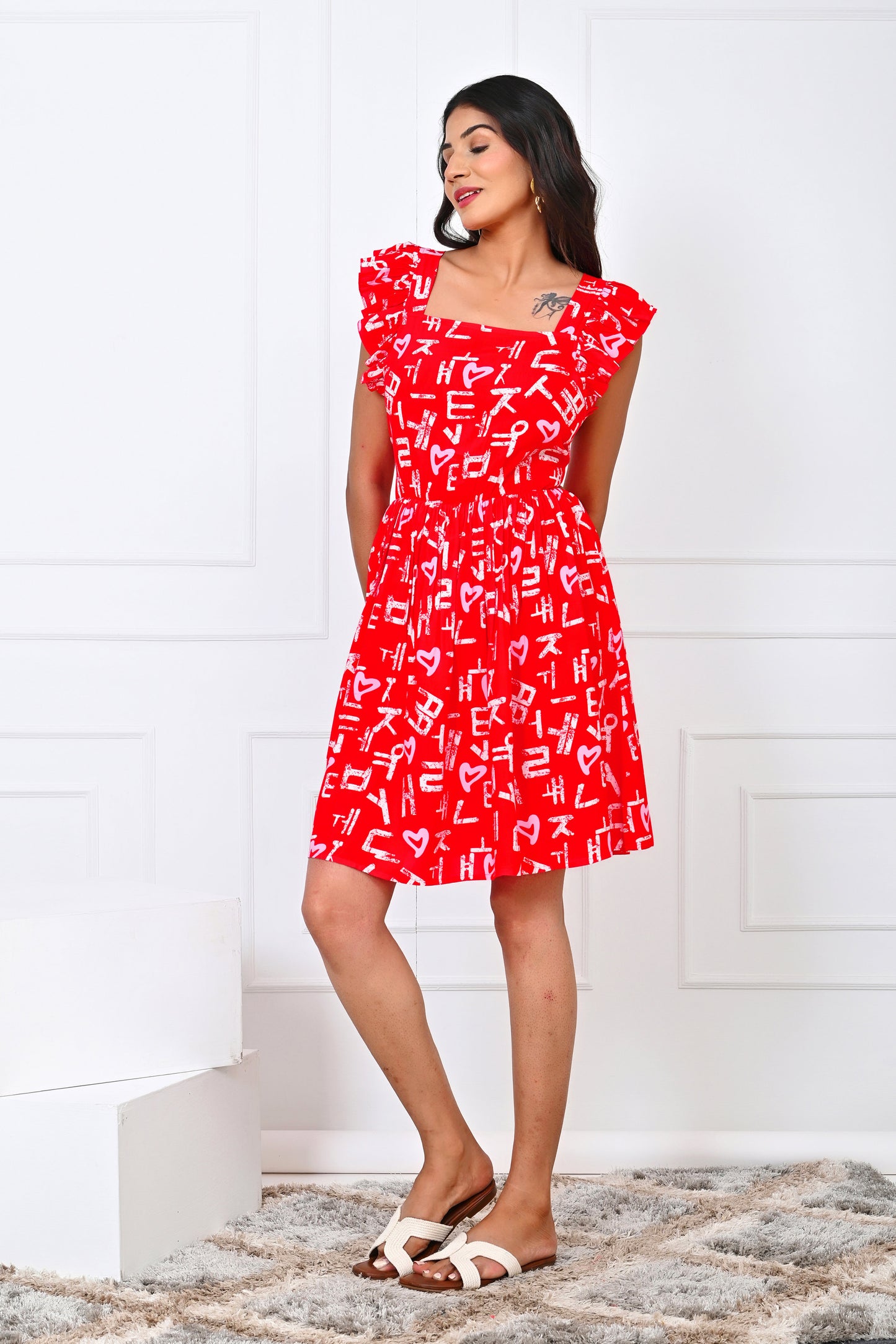 Women’s Love Script Short Dress – Romantic Valentine Wear