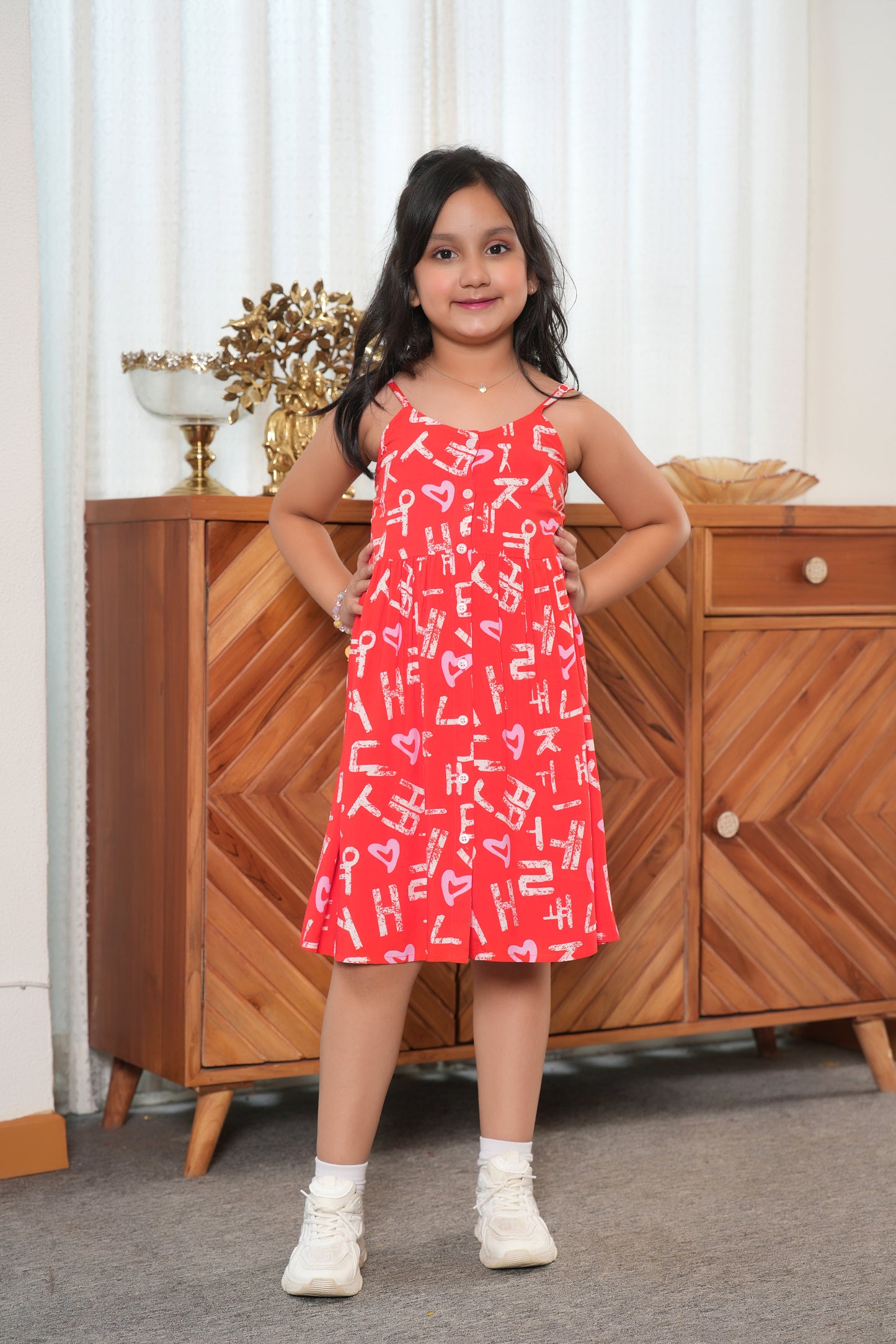 Girl’s Tropical Midi Dress – Sleeveless Summer Resort Outfit