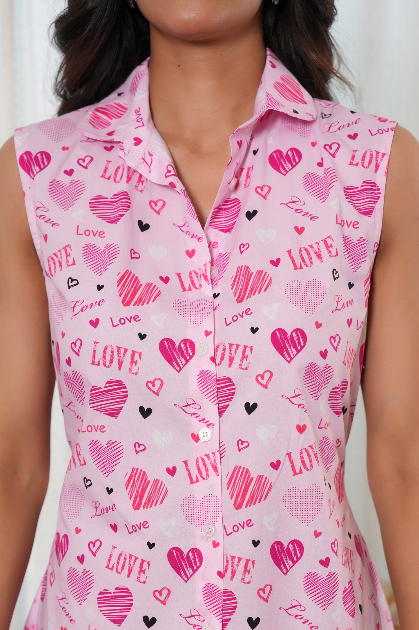 Girl’s Sleeveless Love Script Midi Dress – Cute Valentine Outfit