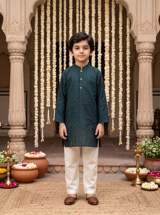 Boys Cotton Kurta Pajama Set – Family Celebration Wear
