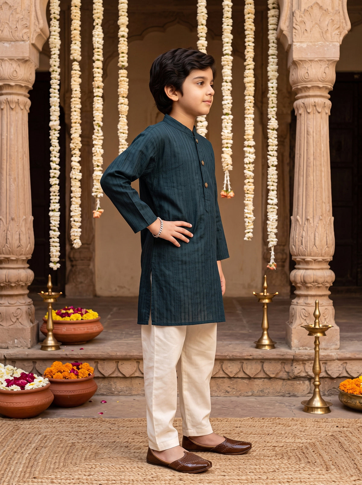 Boys Cotton Kurta Pajama Set – Family Celebration Wear