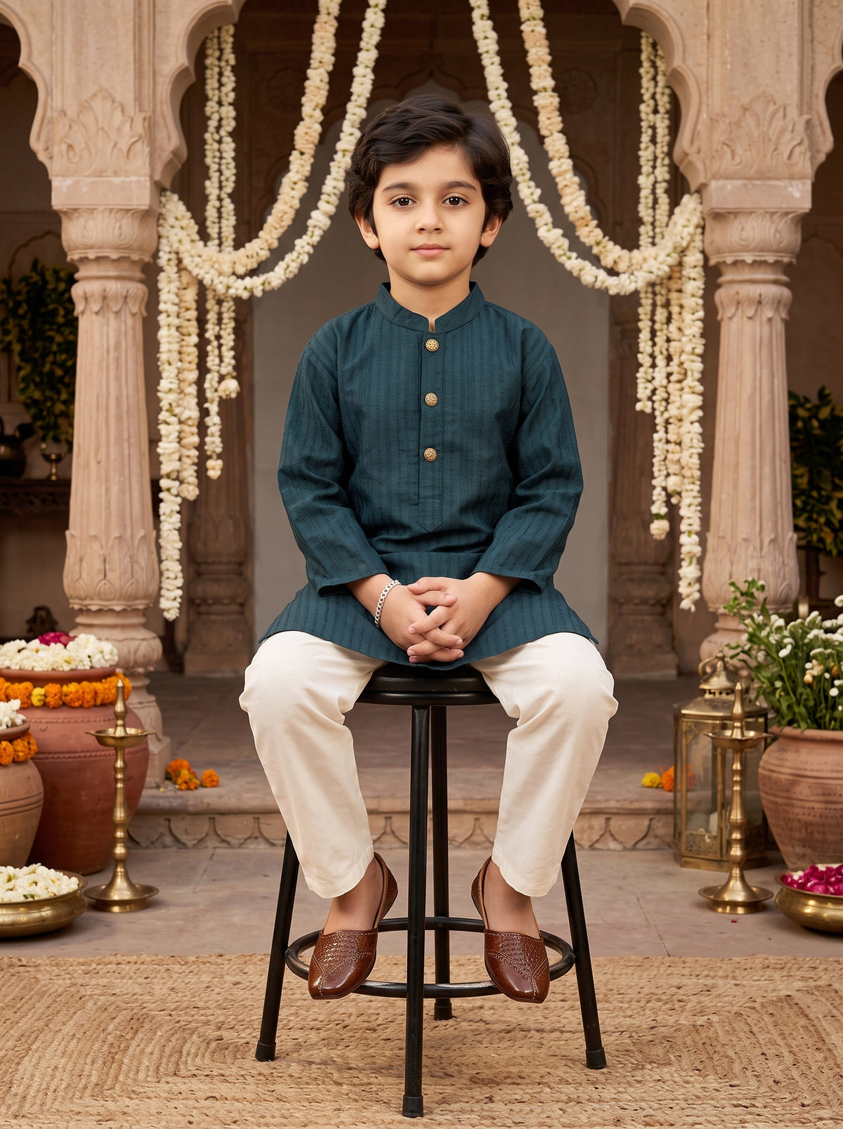 Boys Cotton Kurta Pajama Set – Family Celebration Wear