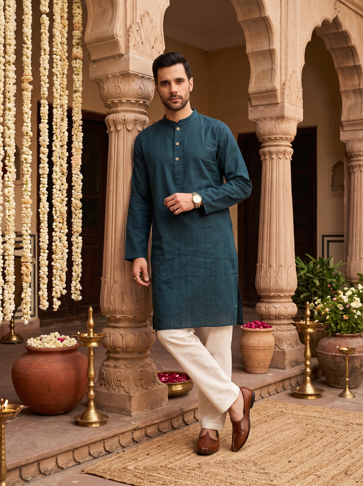 Men’s Cotton Kurta – Wedding & Puja Occasion Wear