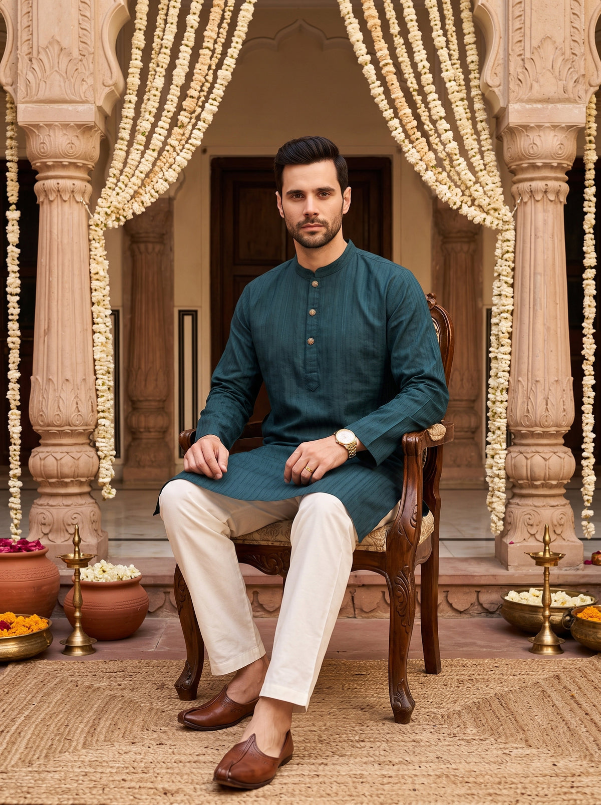 Men’s Cotton Kurta – Wedding & Puja Occasion Wear