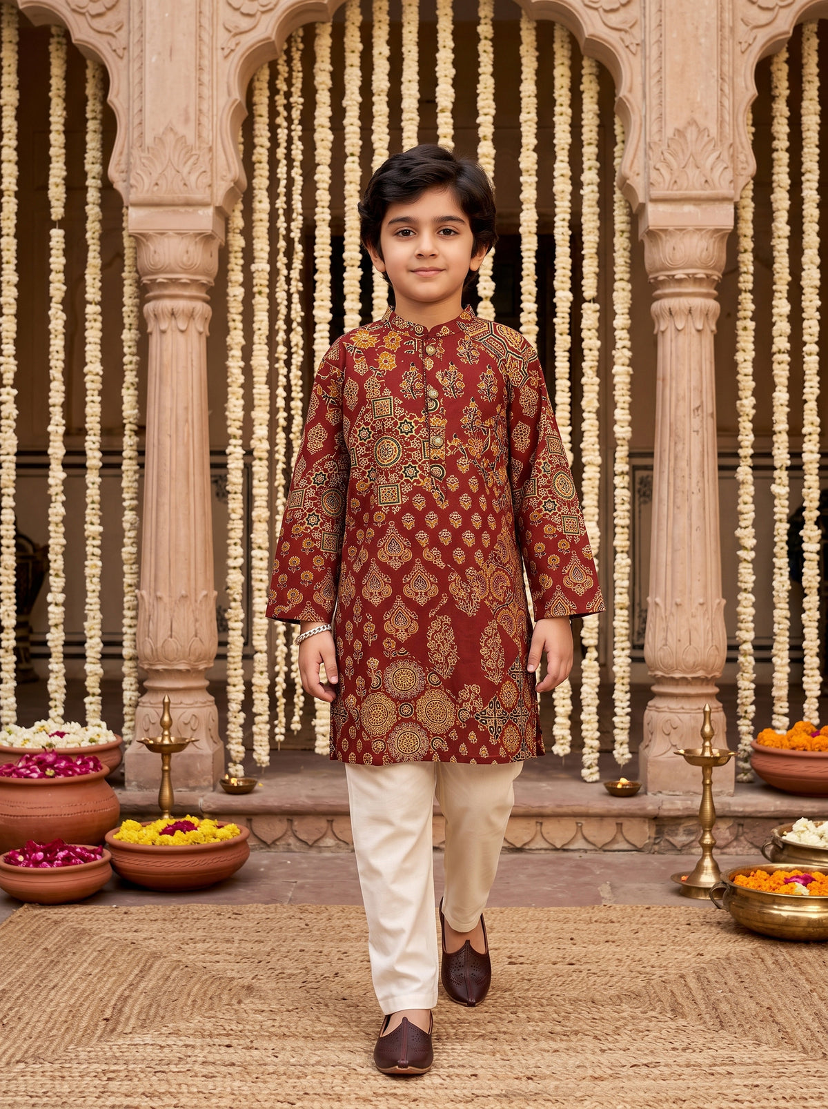 Boys Cotton Kurta Pajama Set – Festive Wear