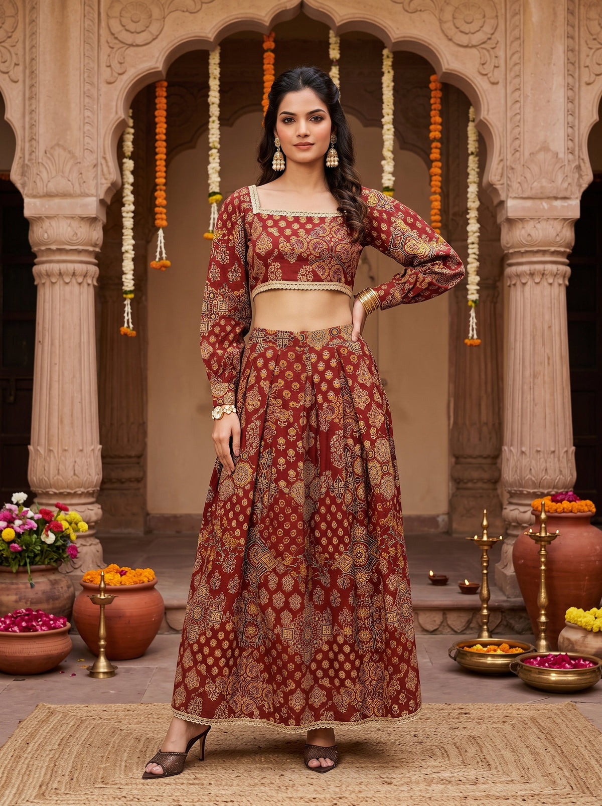 Women’s Cotton Lehenga Set – Festive Wear